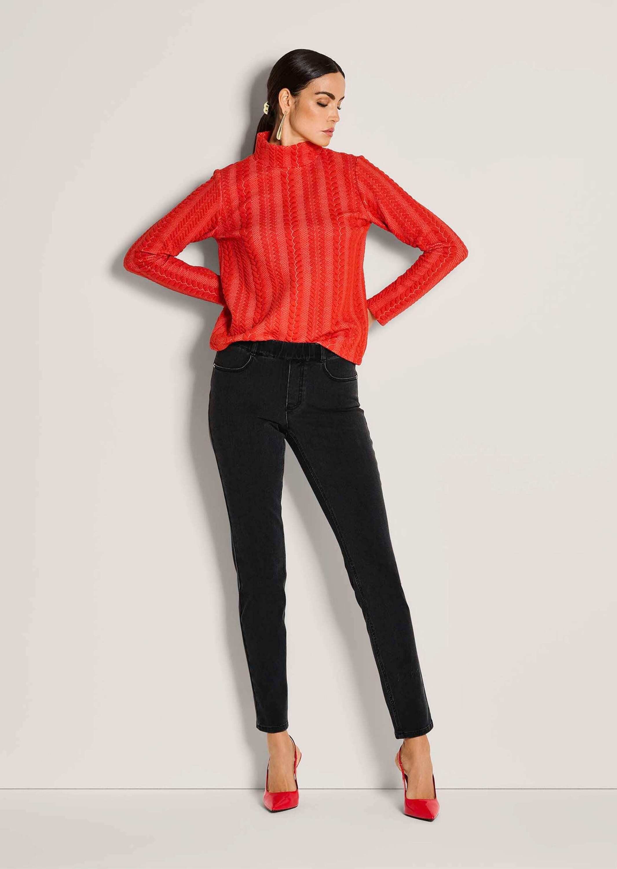 MADELEINE Gerade Jeans Denim-Leggings mit Schlupfbund Bi-elastische Jeans mit Schlupfbund im 4-Pocket-Design