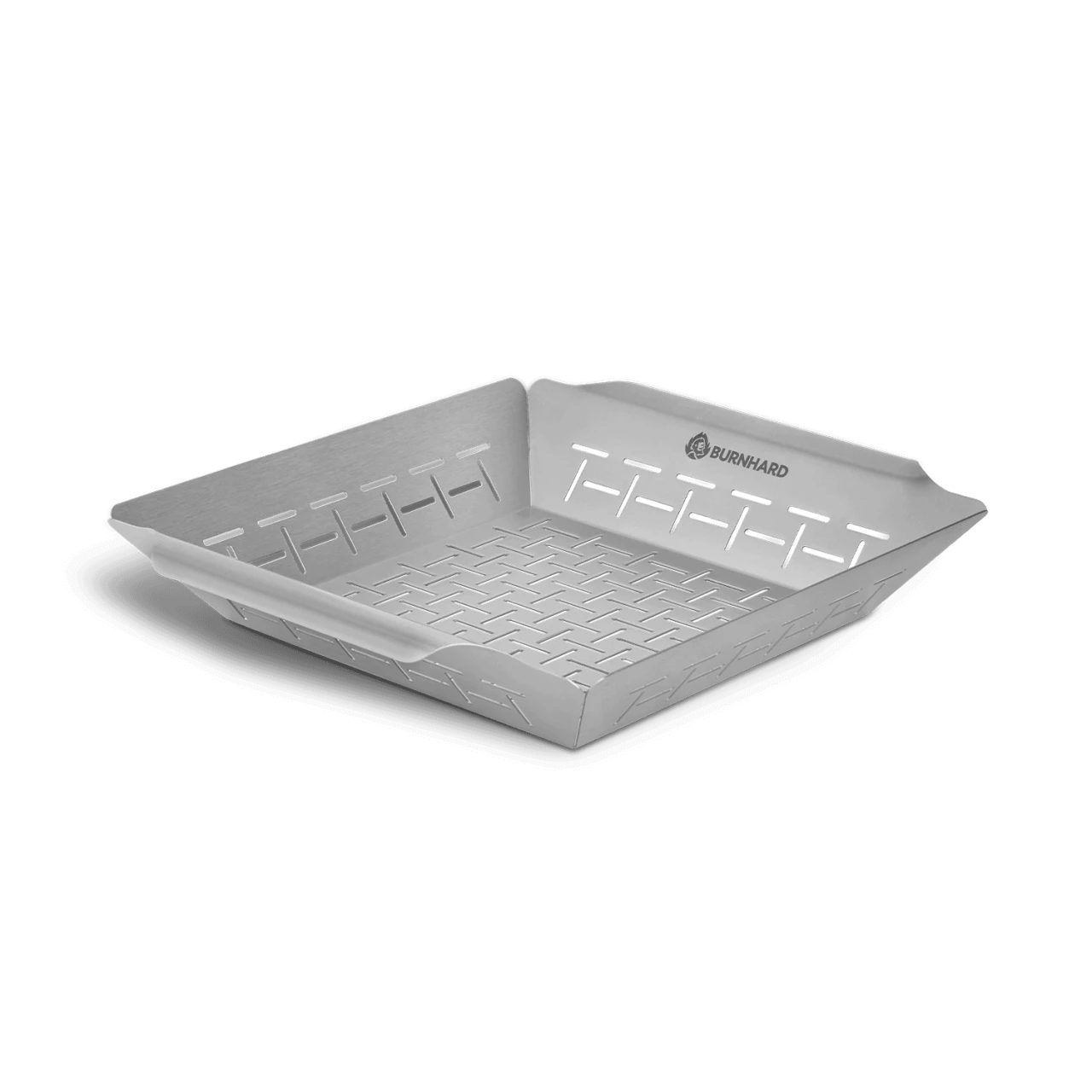BURNHARD® Grillschale Edelstahl Grillkorb groß 35,5 x 30 x 5,5 cm, Grillkorb 35,5x30x5,5 cm