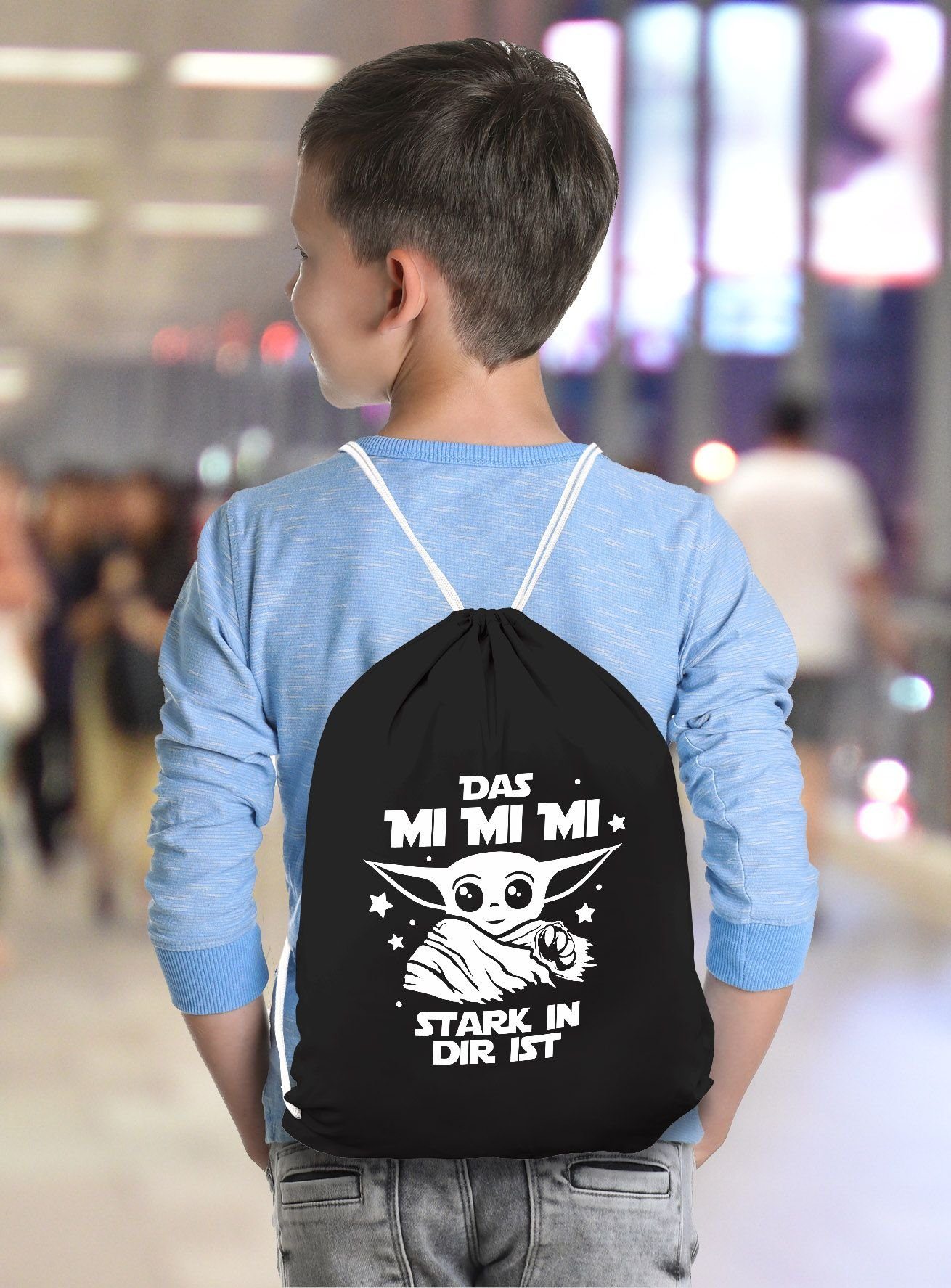 MoonWorks Turnbeutel „I've Got Your Back“ – Baumwolle, 37x46 Cm, Mit Strichmännchen-Motiv