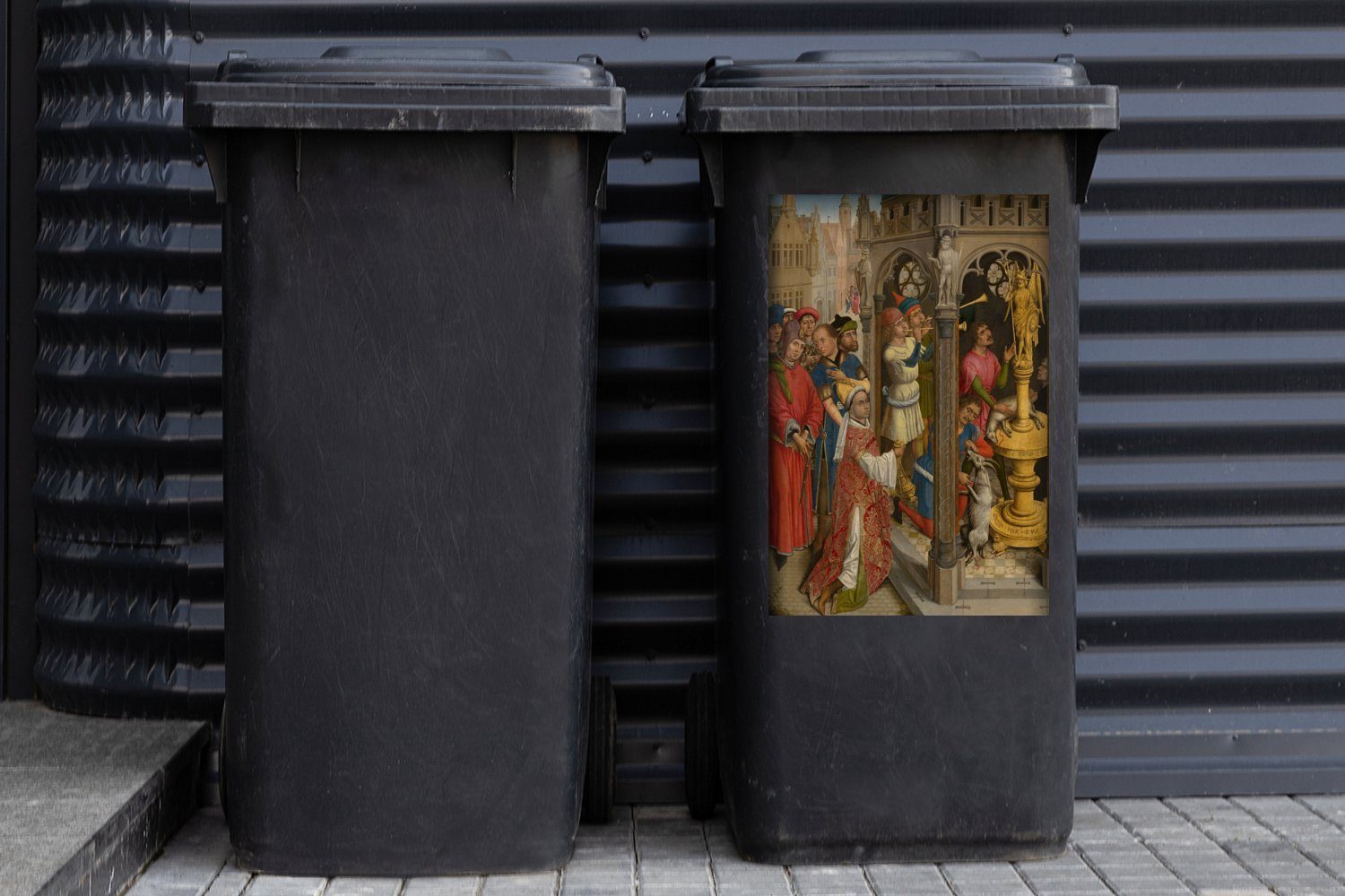 einem Abfalbehälter opfert Sticker, Gemälde St), Container, Manichäer Mülleimer-aufkleber, MuchoWow Augustinus Wandsticker - (1 von der Götzenbild Mülltonne, Rogier