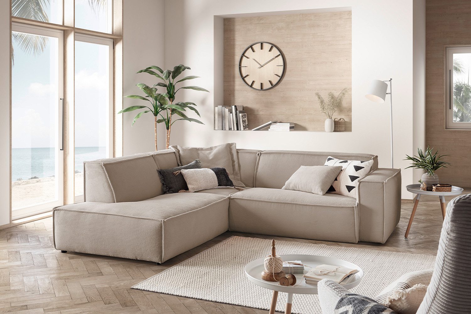 KAWOLA Ecksofa SAMU, Couch L-Form rechts oder links Cord verschiedene Farbe günstig online kaufen