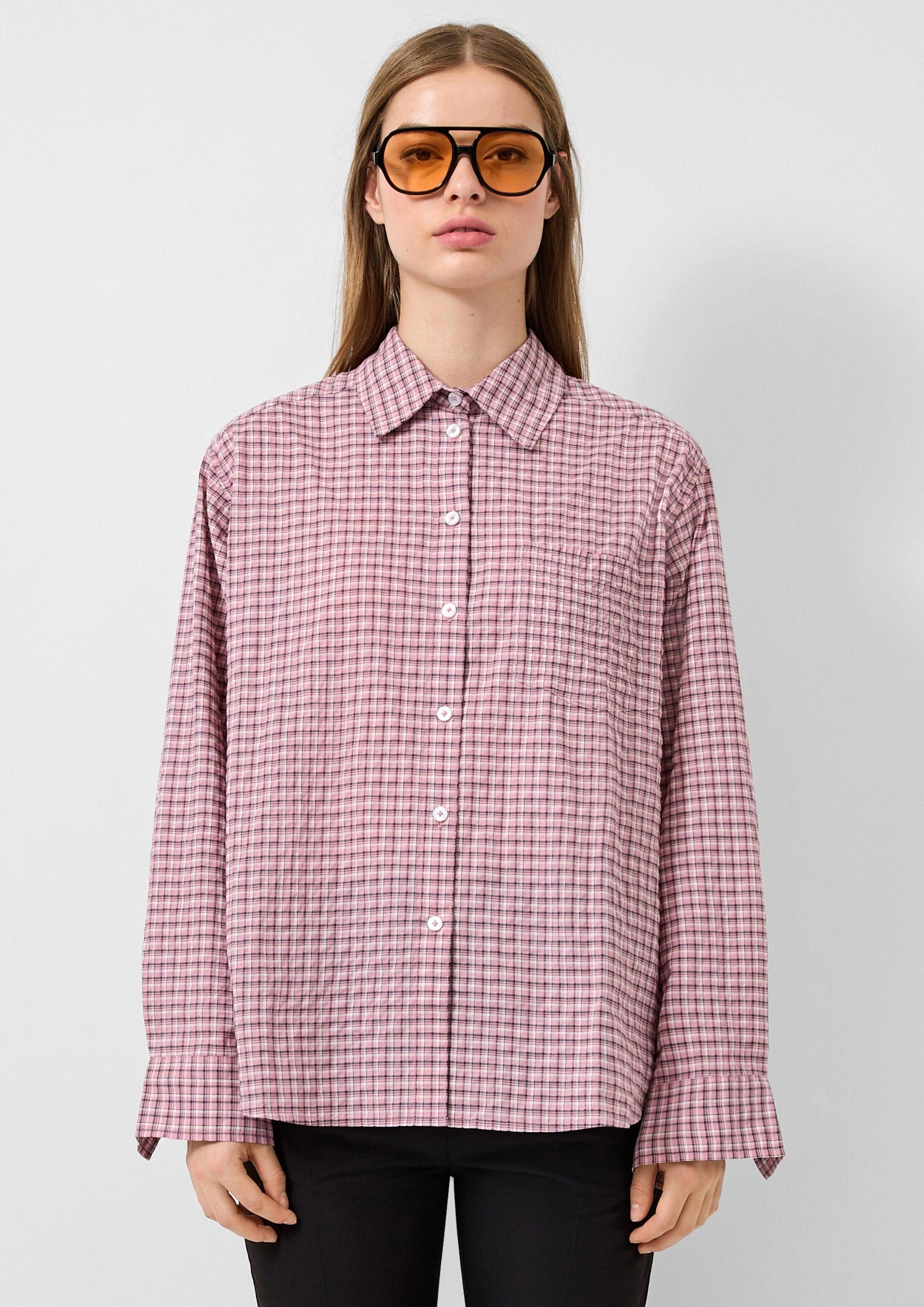 QS Langarmbluse Bluse Karohemd