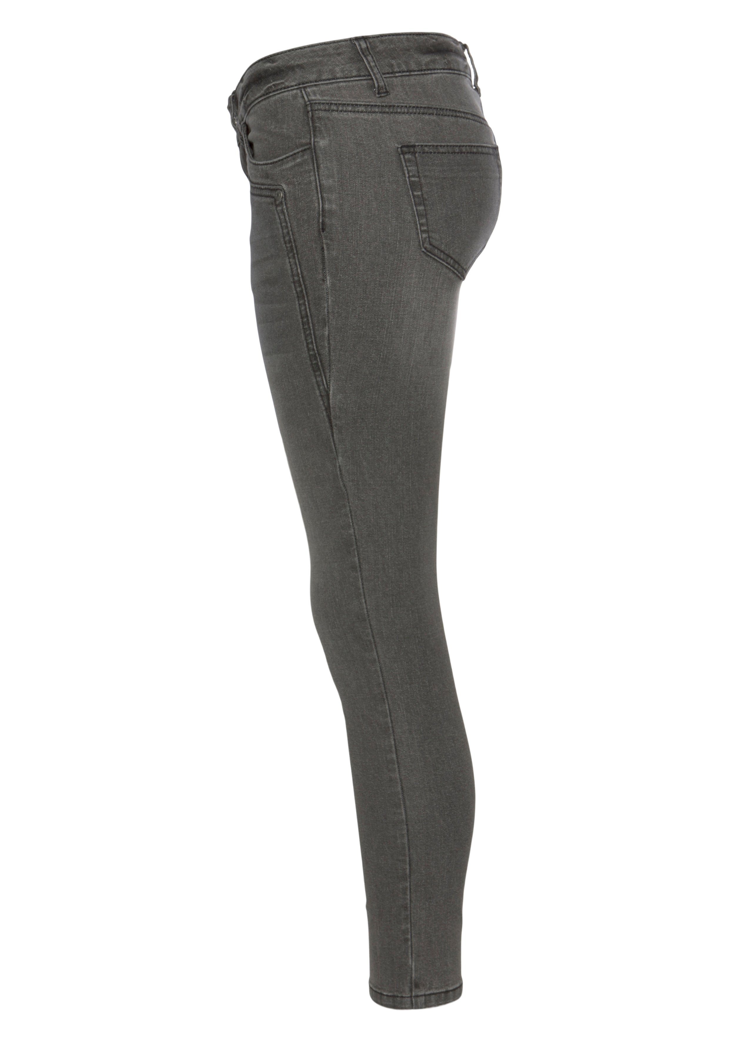 Arizona 7/8-Jeans mit Keileinsätzen extra-enger Schnitt, Used-Look-Waschung, niedrige Leibhöhe – Bild 5 von 5