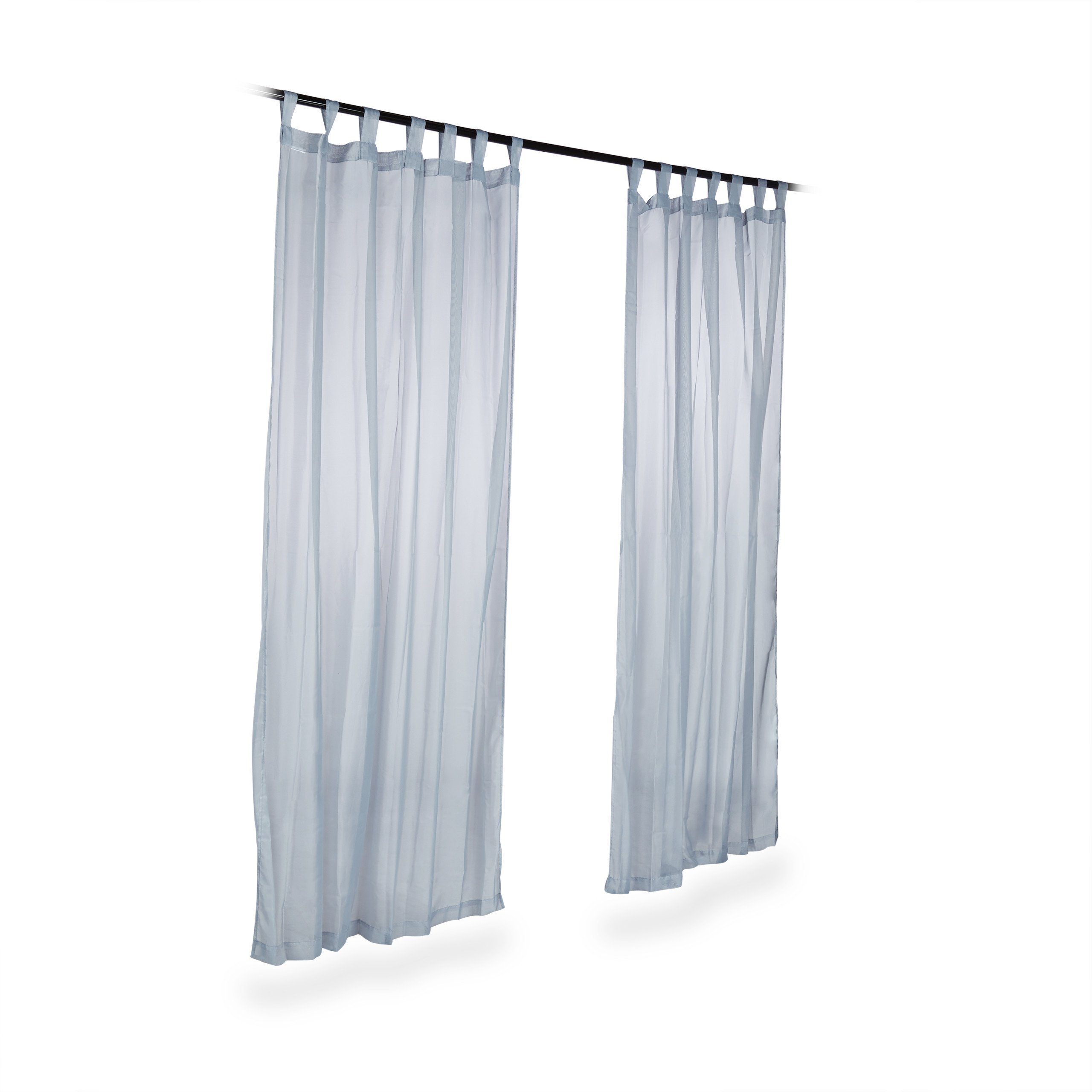 mit x Schlaufen silber, relaxdays 2 Vorhang Vorhänge