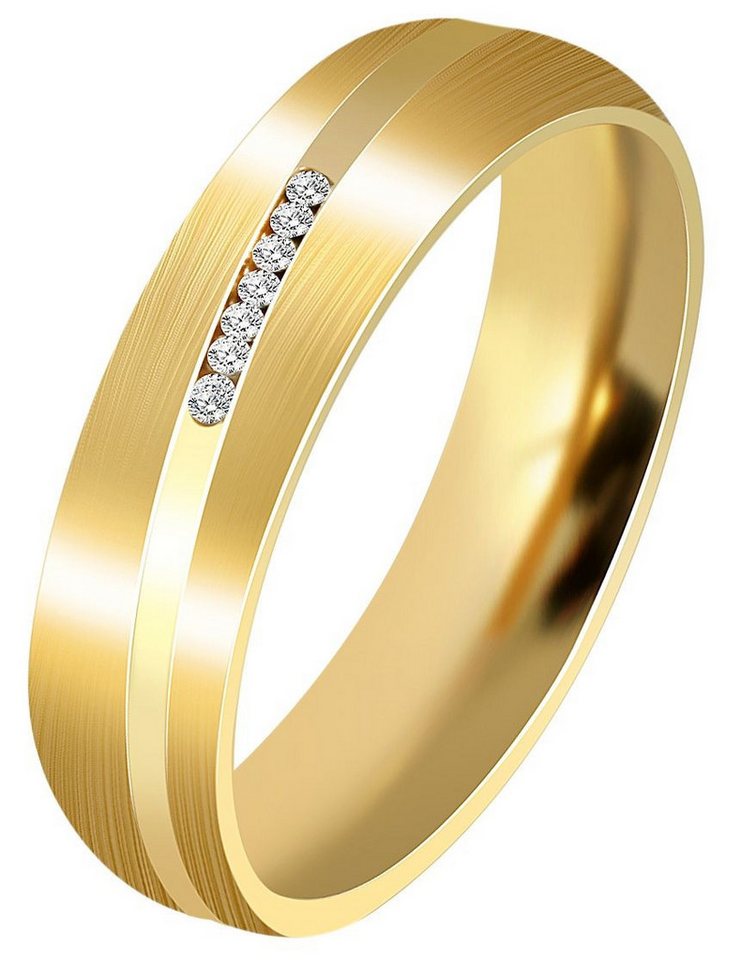 AKZENT Partnerring Aubrey, goldfarbig, langlebig, Damen Ring