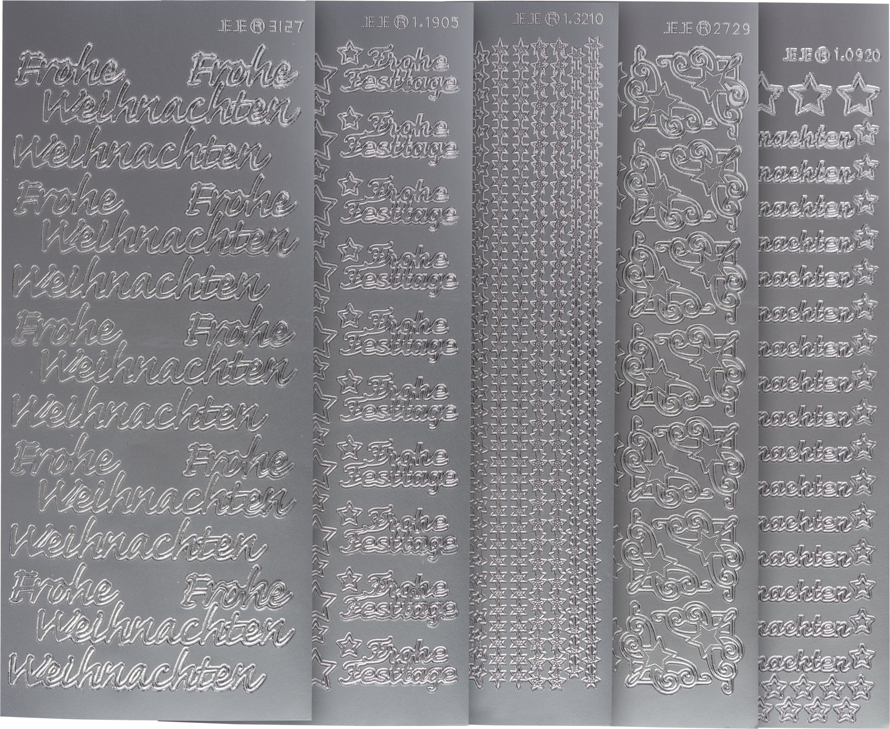 VBS Наклейки Reliefsticker-Set Frohe Weihnachten, 5 Bogen