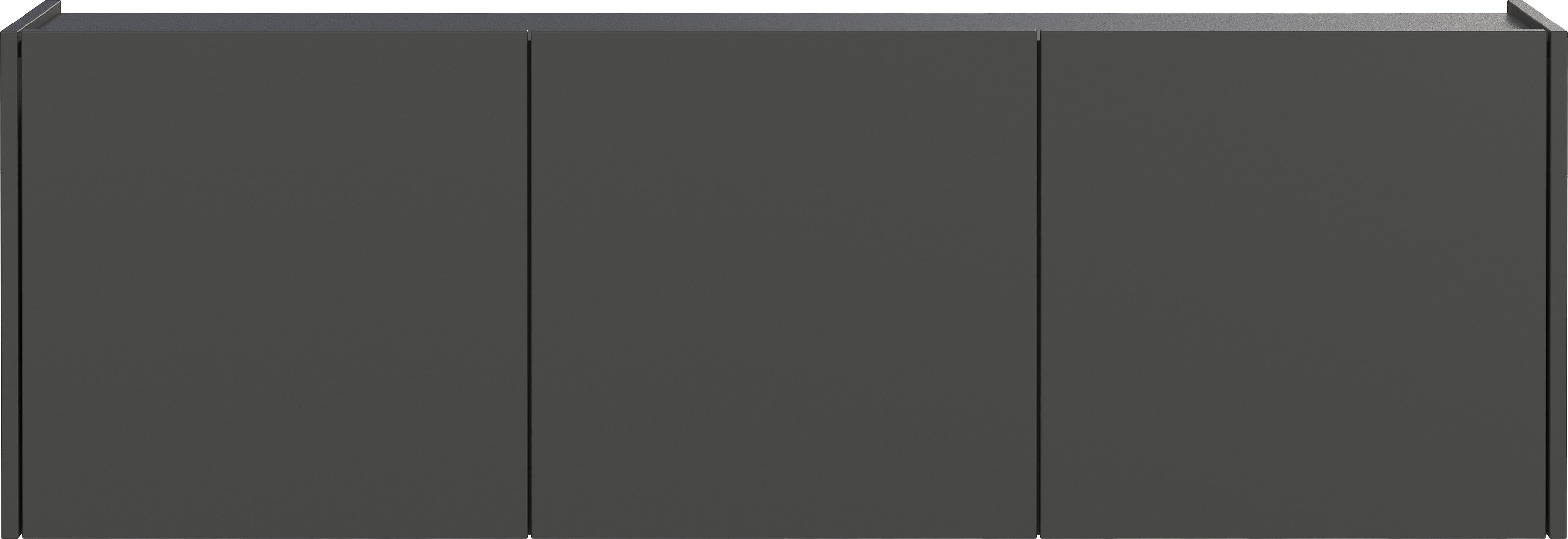 GERMANIA Hängeschrank 3 Türen,6 Fächer, Graphit - 138x45x25cm (BxHxT)