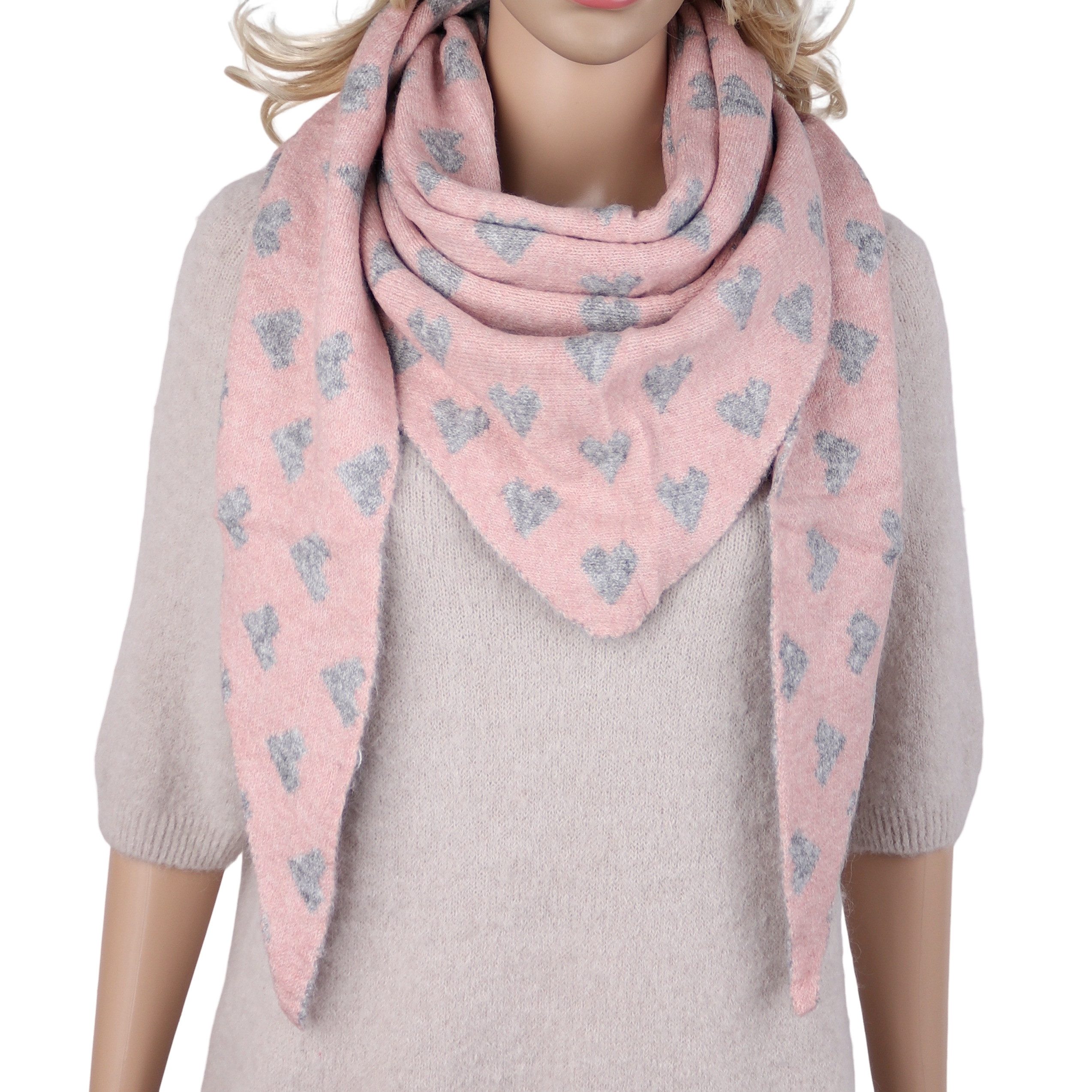 MIRROSI Dreieckstuch Damen weiches XXL Schal, 68x180cm, beidseitig tragbar, (Neue Kollektion Herbst/Winter 2026), Hermuster, weich warm Herbst Winter