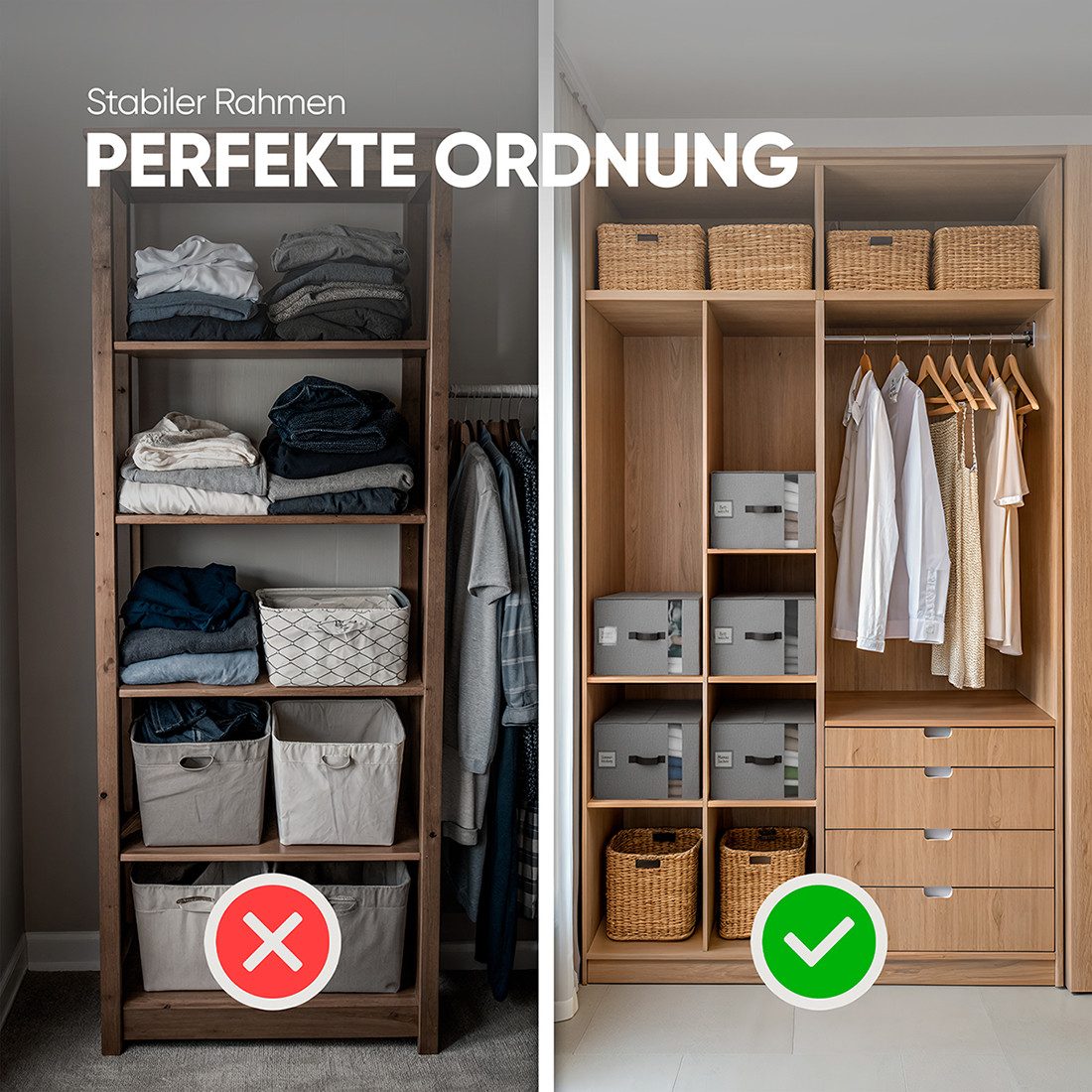 Björn&Schiller Aufbewahrungsbox Organizer für Kleidung, Bettwäsche und Heimtextilien mit Sichtfenster (3 St., 3er-Set), 37L – Bild 5 von 5
