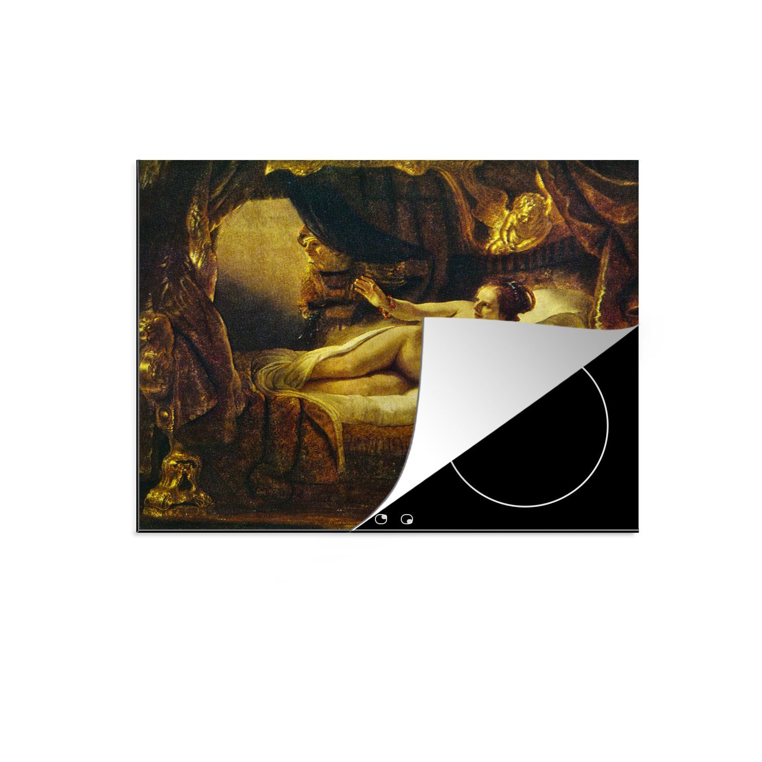 MuchoWow Herdblende-/Abdeckplatte Danaë - Rembrandt cm, Ceranfeldabdeckung van Induktionsmatte für Rijn, tlg), die 59x52 küche, (1 Vinyl