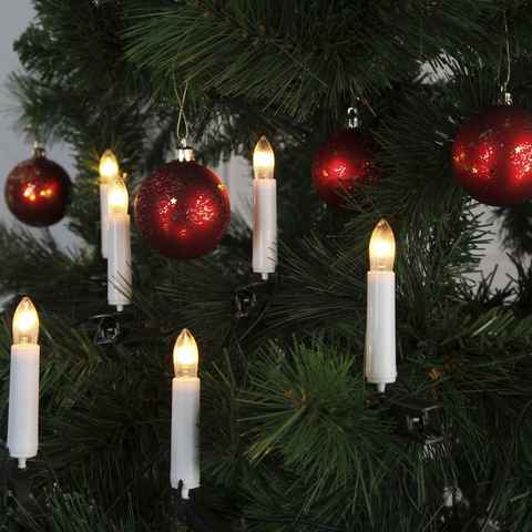 MARELIDA Christbaumkerzen Kerzenlichterkette Baumkerzen Weihnachten 25 Glühlampen E10 12m Innen, 25-flammig