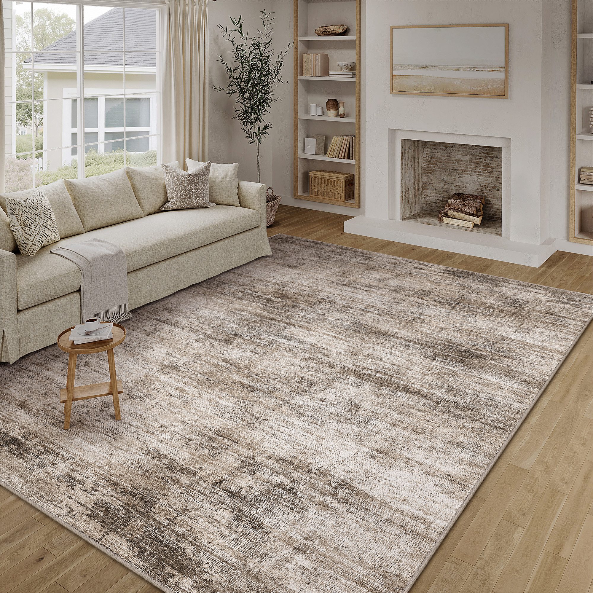 PURECOZY Teppich Kurzflor, modern abstrakt im Scandi-Look, rutschfest, weich, kuschelig, Rechteckig, Höhe: 5 mm, 160x230, 200x300, 300x400 cm, geeignet für verschiedene Innenräume
