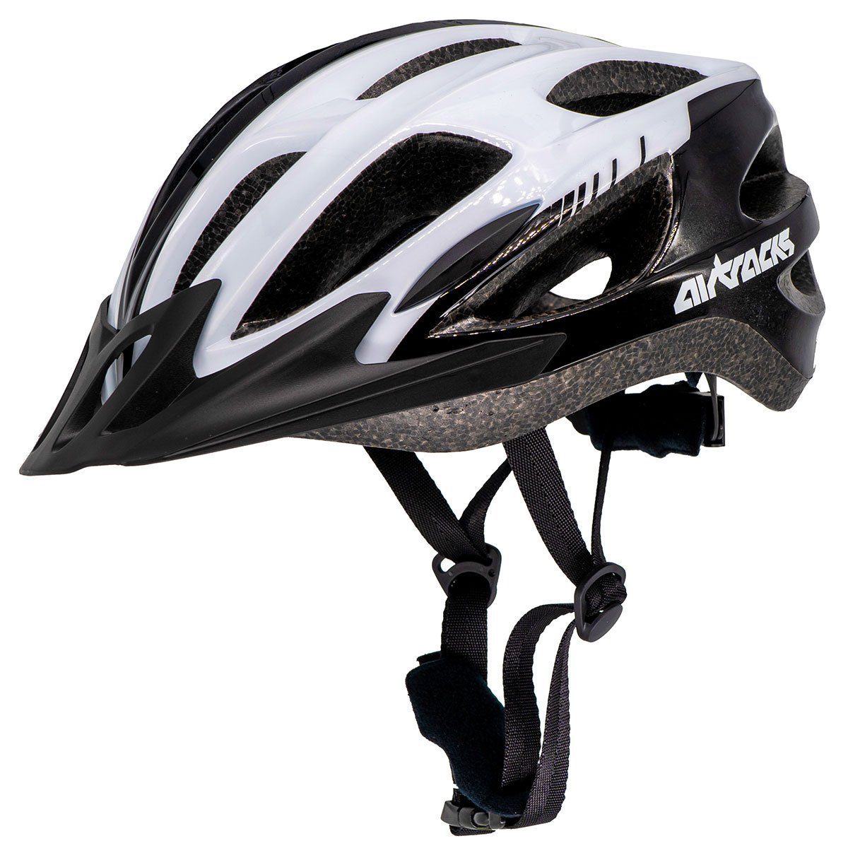 Airtracks Fahrradhelm Fahrradhelm Master S/M (54-58cm), L/XL (58-62cm) (RD-10 für Herren und Damen - EPS-Körper), + IN MOULD - Neon Weiß Schwarz
