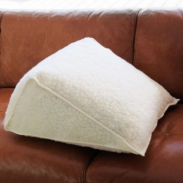 Sesselschoner Schurwolle-Kissen mit Nackenrolle K&N, ideales Stützkissen für Sofa und Bett