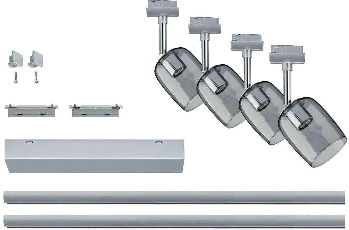 Paulmann Schienensystem-Leuchten URail Set G10 Blossom Rauch Chrom matt max. 4x10W Schienensystem, ohne Leuchtmittel, G9