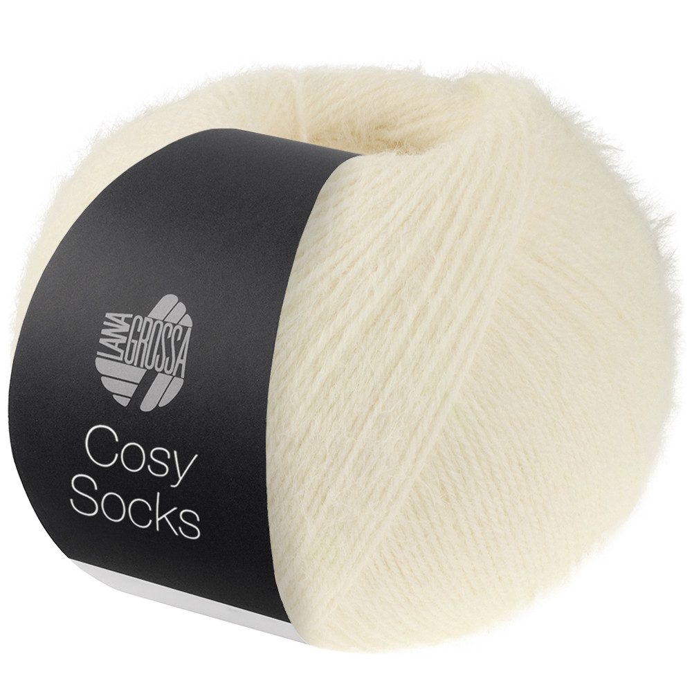LANA GROSSA Meilenweit 100 g COSY SOCKS Häkelwolle, 420 m (Flauschige Sockenwolle mit Merinowolle, waschmaschinenfest), 100 g