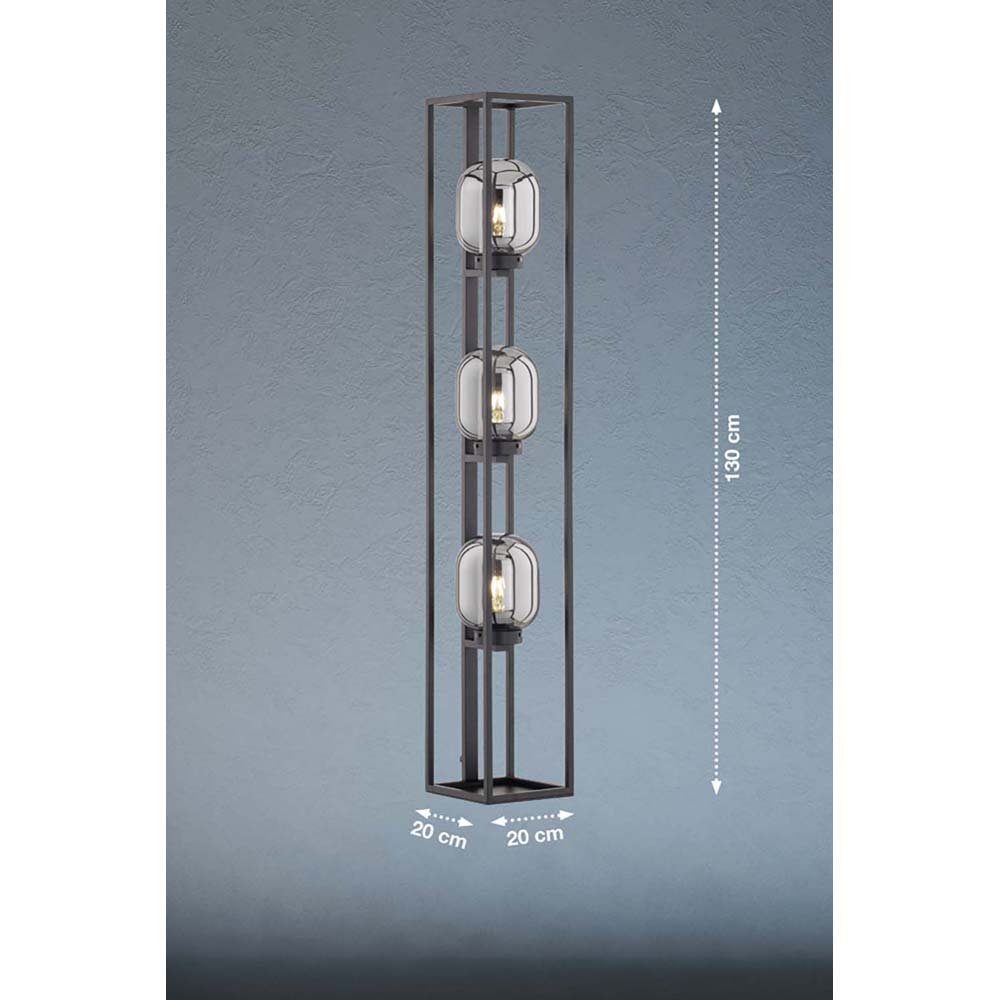 etc-shop Stehlampe, Stehleuchte Standlampe Metall H Wohnzimmerlampe cm Schwarz 130