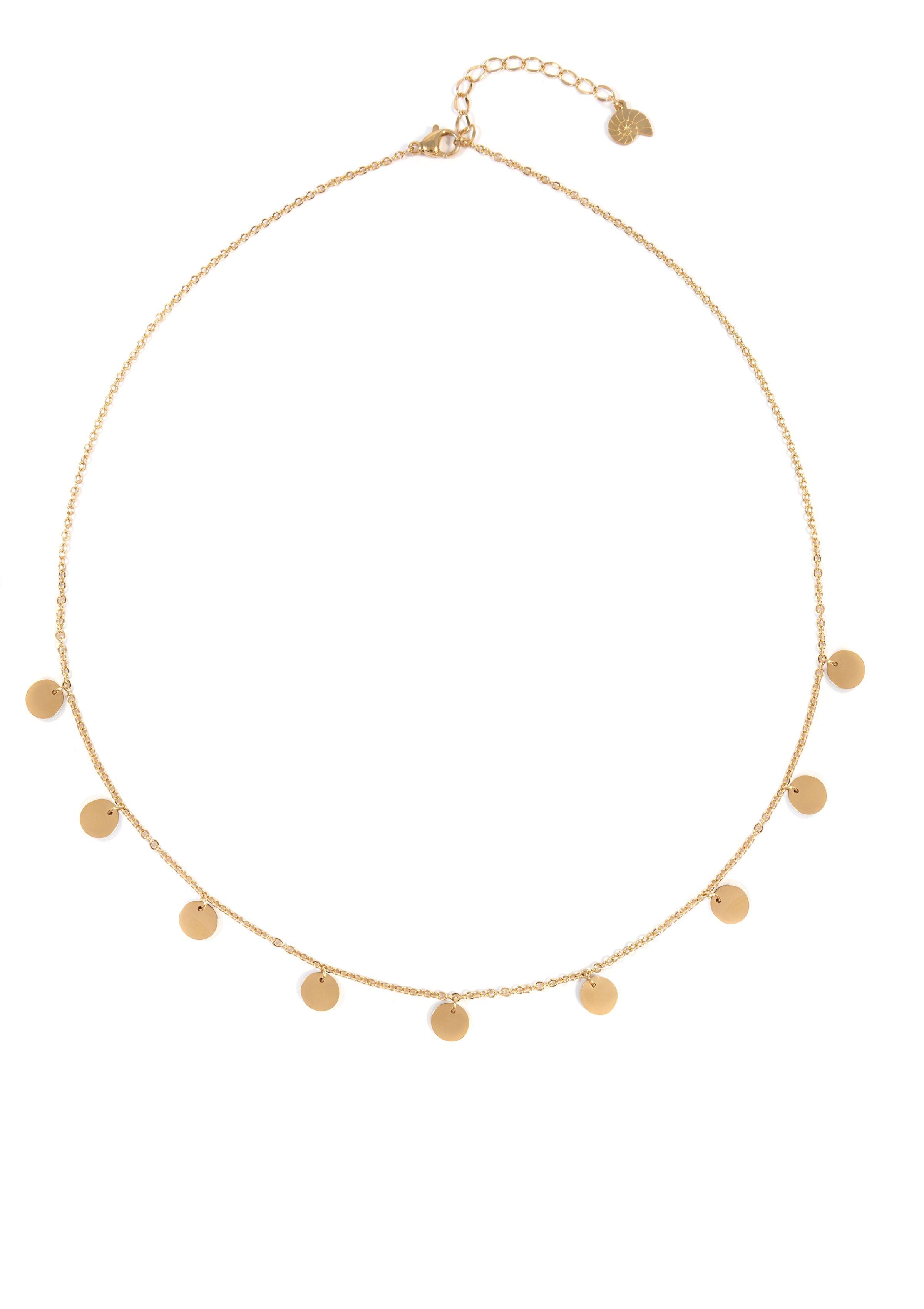 Hey Happiness Charm-Kette mit Geo Plättchen, Edelstahl Halskette Damen mit günstig online kaufen