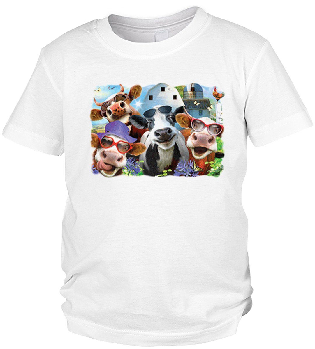 Kuh-Selfie Kuh lustiges - : Kühe lustige Selfie Sonnenbrille Motiv T-Shirt Kühe Shirts - Tini Kindershirt Coole mit