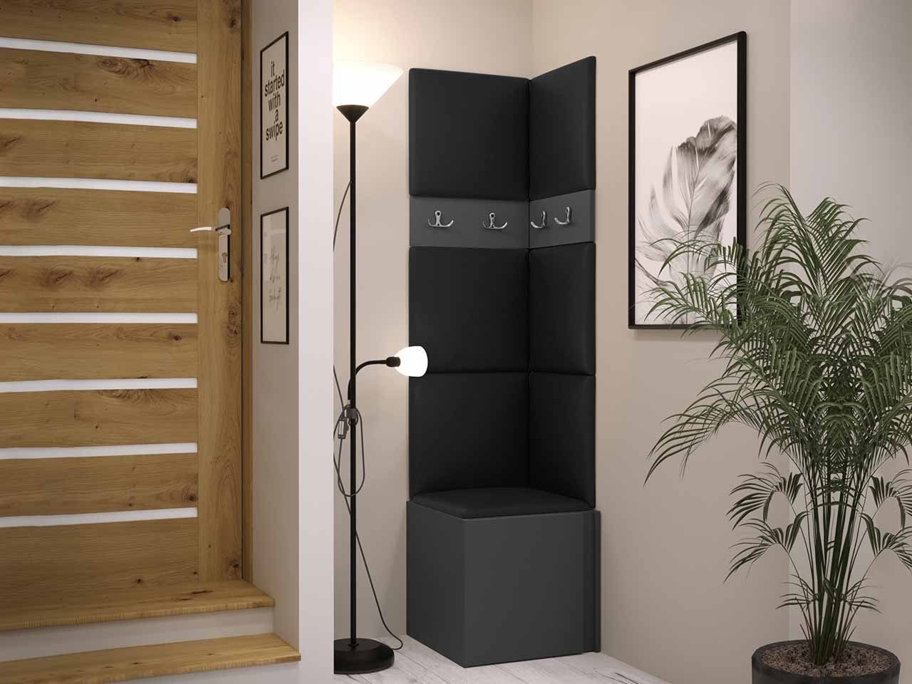 MIRJAN24 Шкафы-Set Orion XXI, (Komplett-Set, Schuhschrank, 2x Kleiderhakenbrett, Paneel 7x 42x42), Auswahl aus Fronten und Polsterplatten