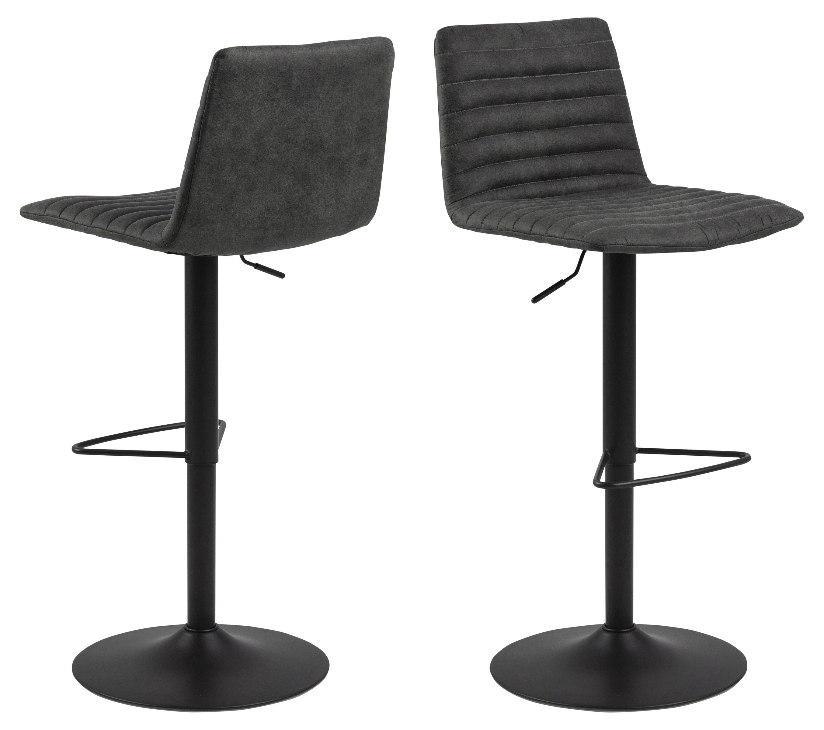 Barhocker (2er-Set) in anthrazit, Polyester, Stahl - 50x110,5x46 (BxHxT)