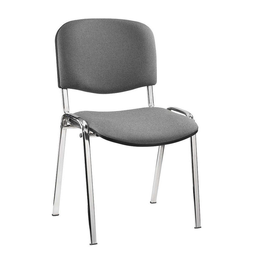 Nowy Styl Besucherstuhl 4 Besucherstühle ISO stapelbar grau gemustert/chrom