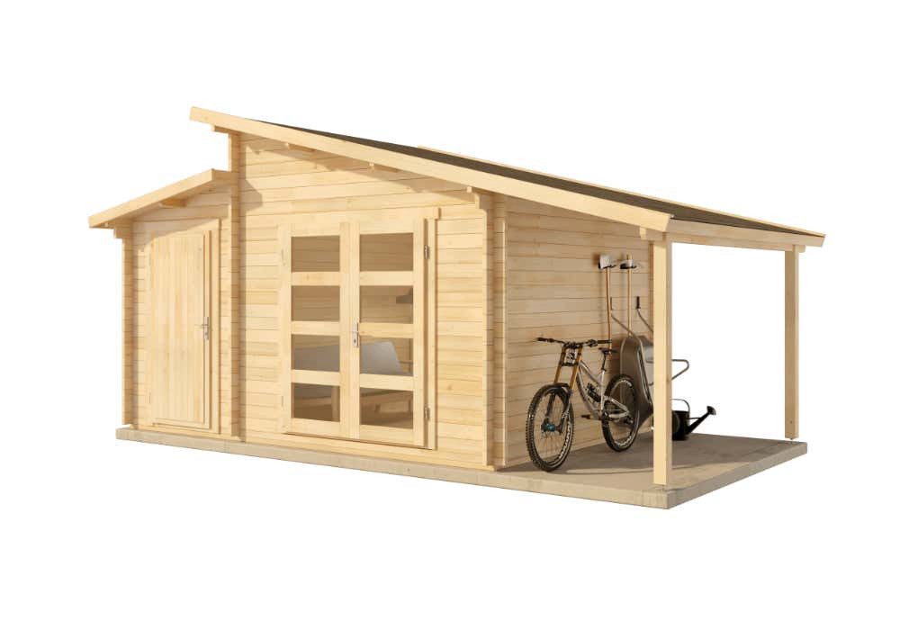 Alpholz Gartenhaus Holz Aktiva 40 Varianta, BxT: 580x340 cm, in Naturbelassen mit 40mm Wandstärke