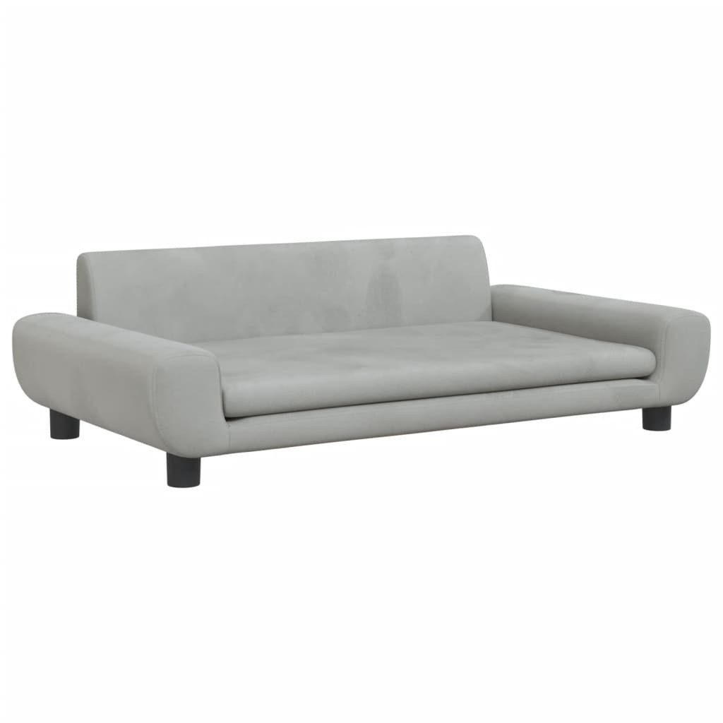vidaXL Tierbett, Hundebett Hellgrau 100x54x33 cm Samt