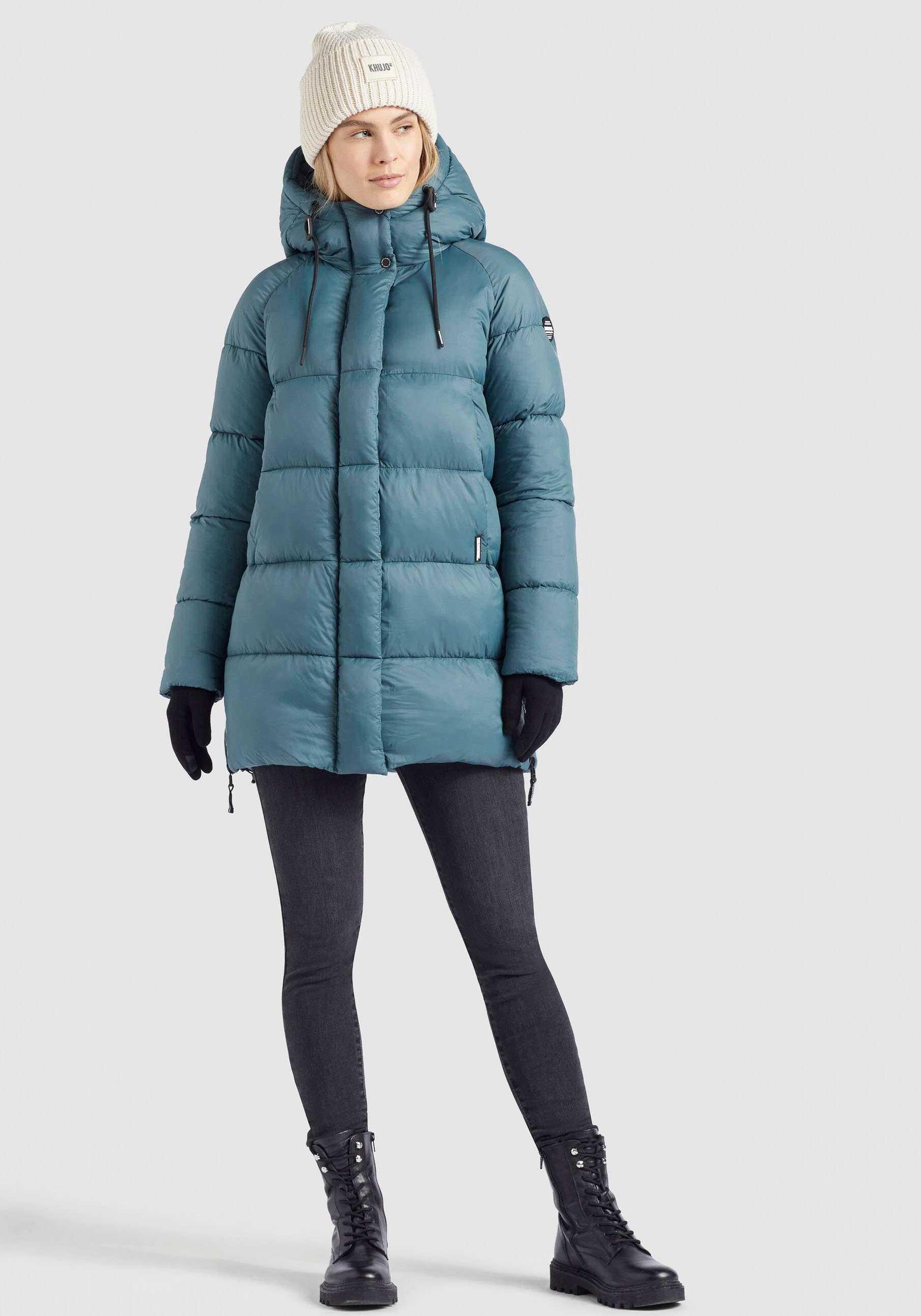 Damen Jacken khujo Steppjacke Nidalee Winterjacke mit Kapuze und hochschließenden Kragen