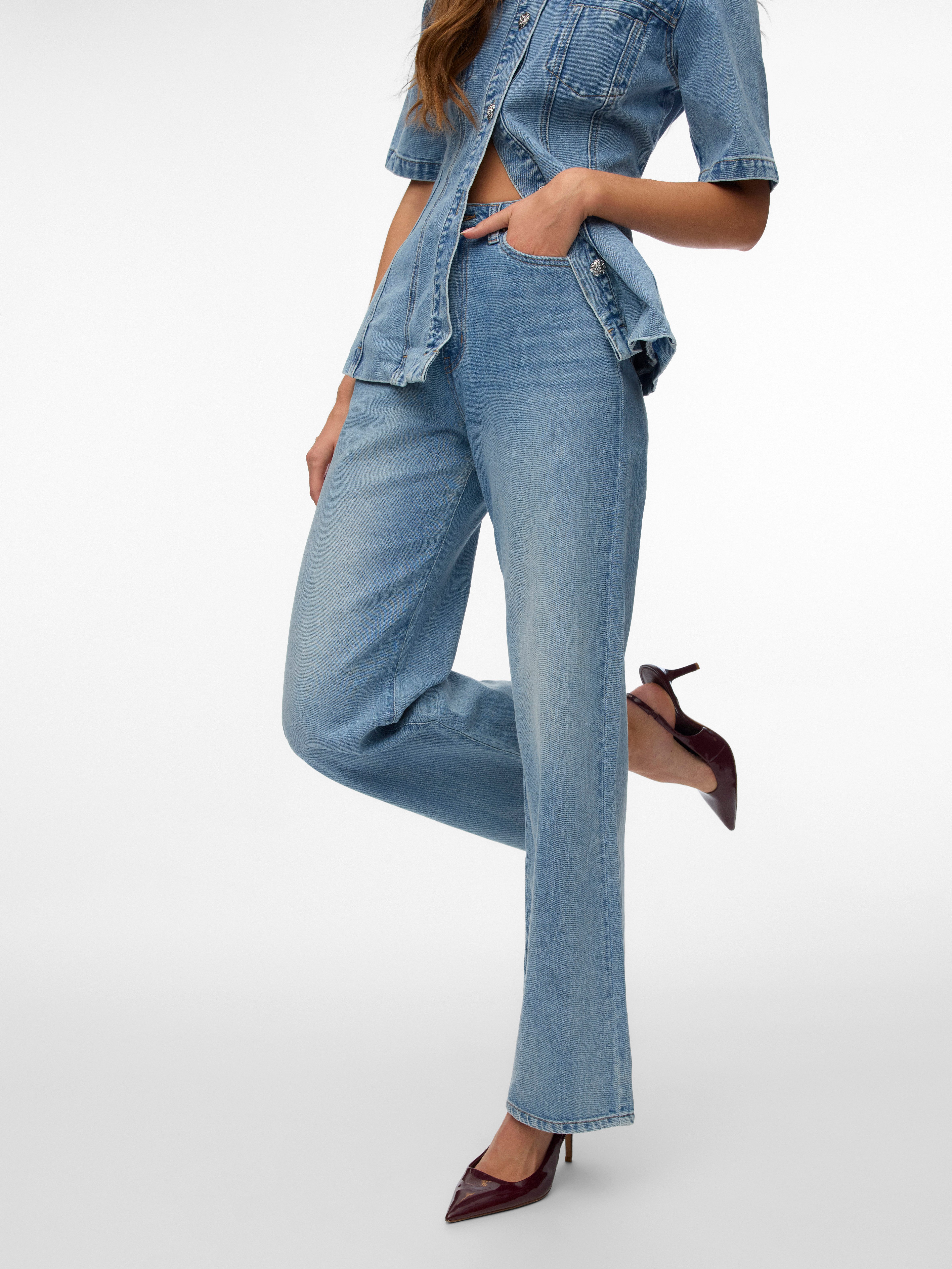 Vero Moda High-waist-Jeans VMVEGA HR WIDE DENIM JEANS SI389 NOOS Baumwolle, wide fit, high waist