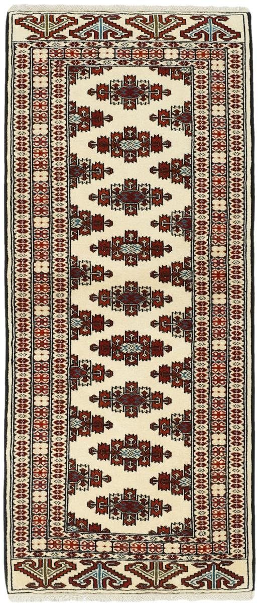 Orientteppich Turkaman 86x201 Handgeknüpfter Orientteppich / Perserteppich Läufer, Nain Trading, rechteckig, Höhe: 6 mm