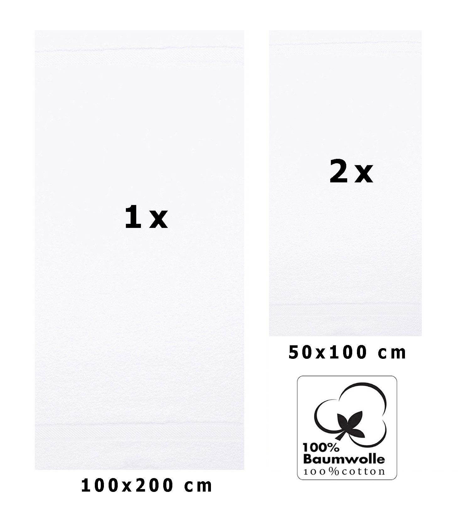 Betz Badetuch 3-TLG. XXL Badetuch Set Palermo Farbe weiß, (Set, 3-St)
