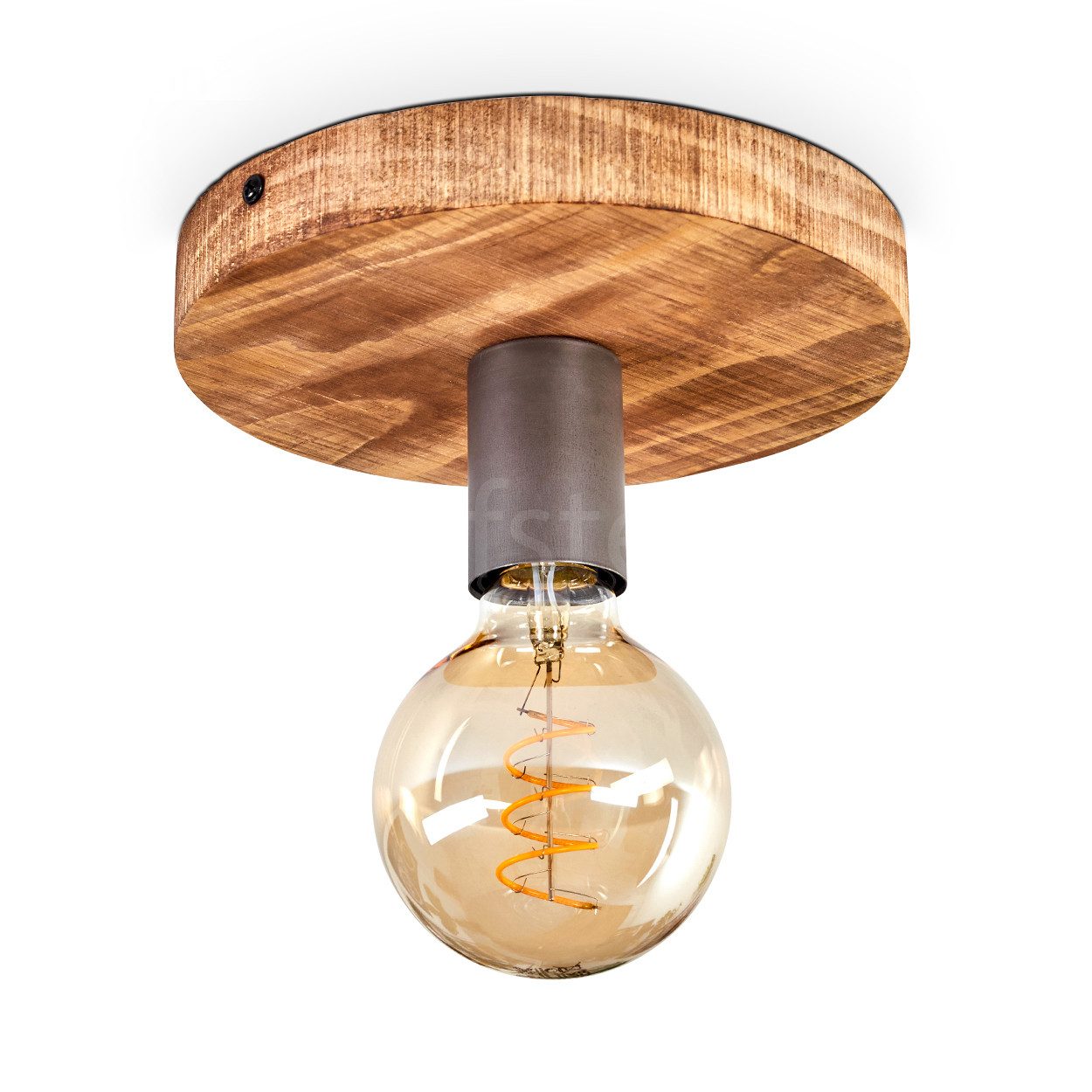 hofstein Deckenleuchte moderne Deckenlampe aus Holz und Metall in Natur und günstig online kaufen