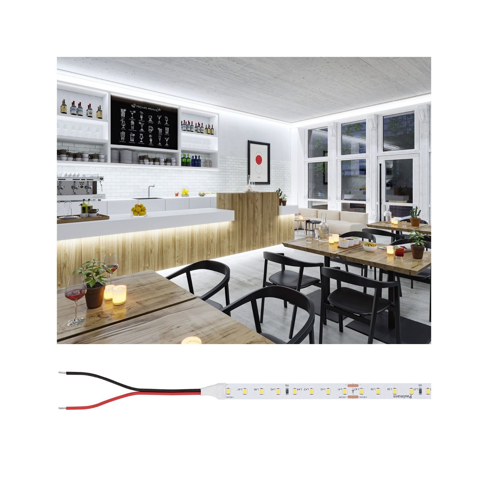 Paulmann LED-Streifen Pro Strip Silver P75 5m 840 IP20 24V DC 23W