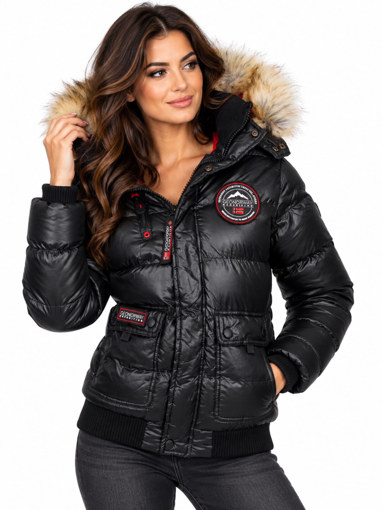 Geographical Norway Steppjacke Damen Winter Jacke Steppjacke Bomberjacke Warm gesteppt Pufferjacke
