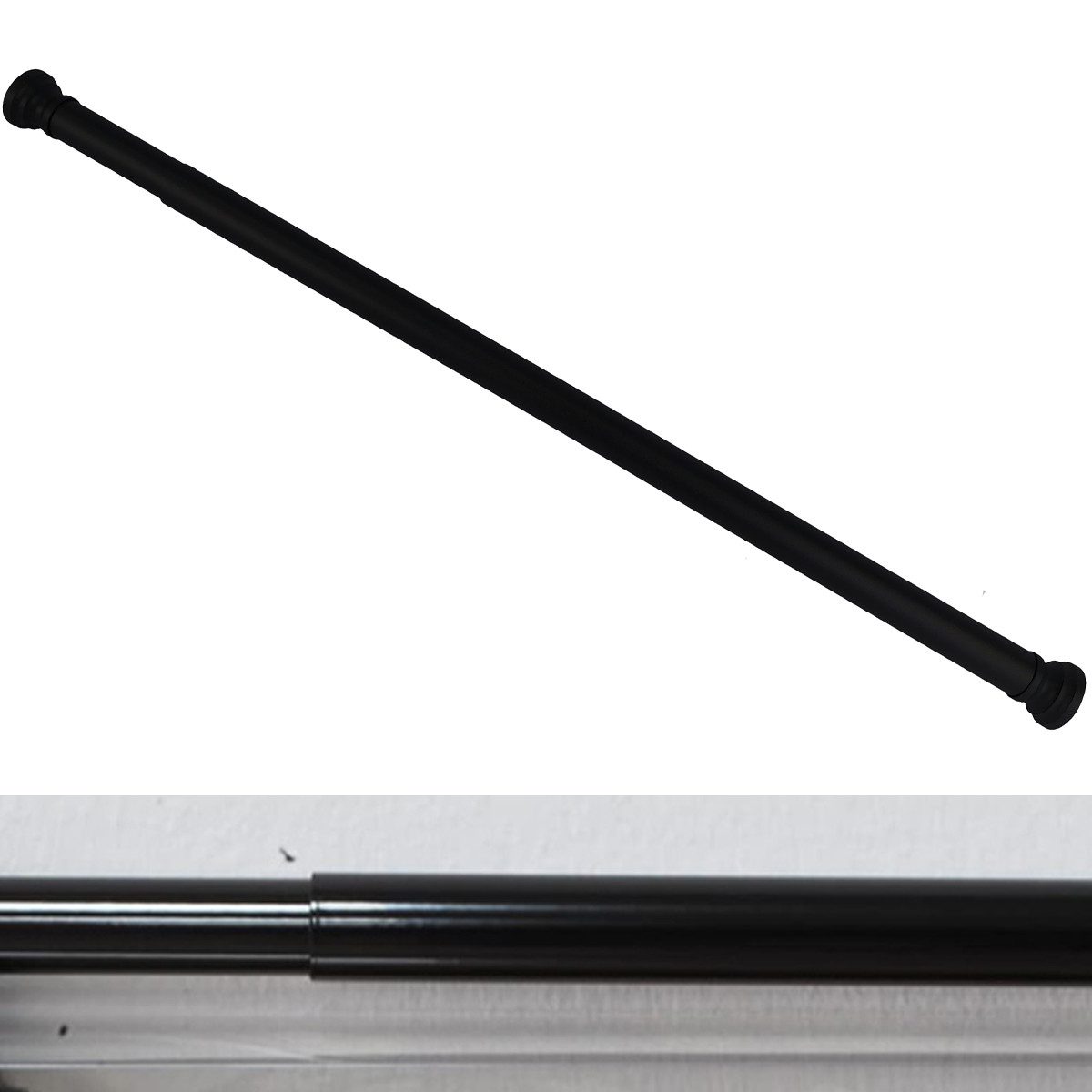 Ekershop Duschvorhangstange Alu Schwarz Duschstange 140 - 250 cm Teleskopst günstig online kaufen