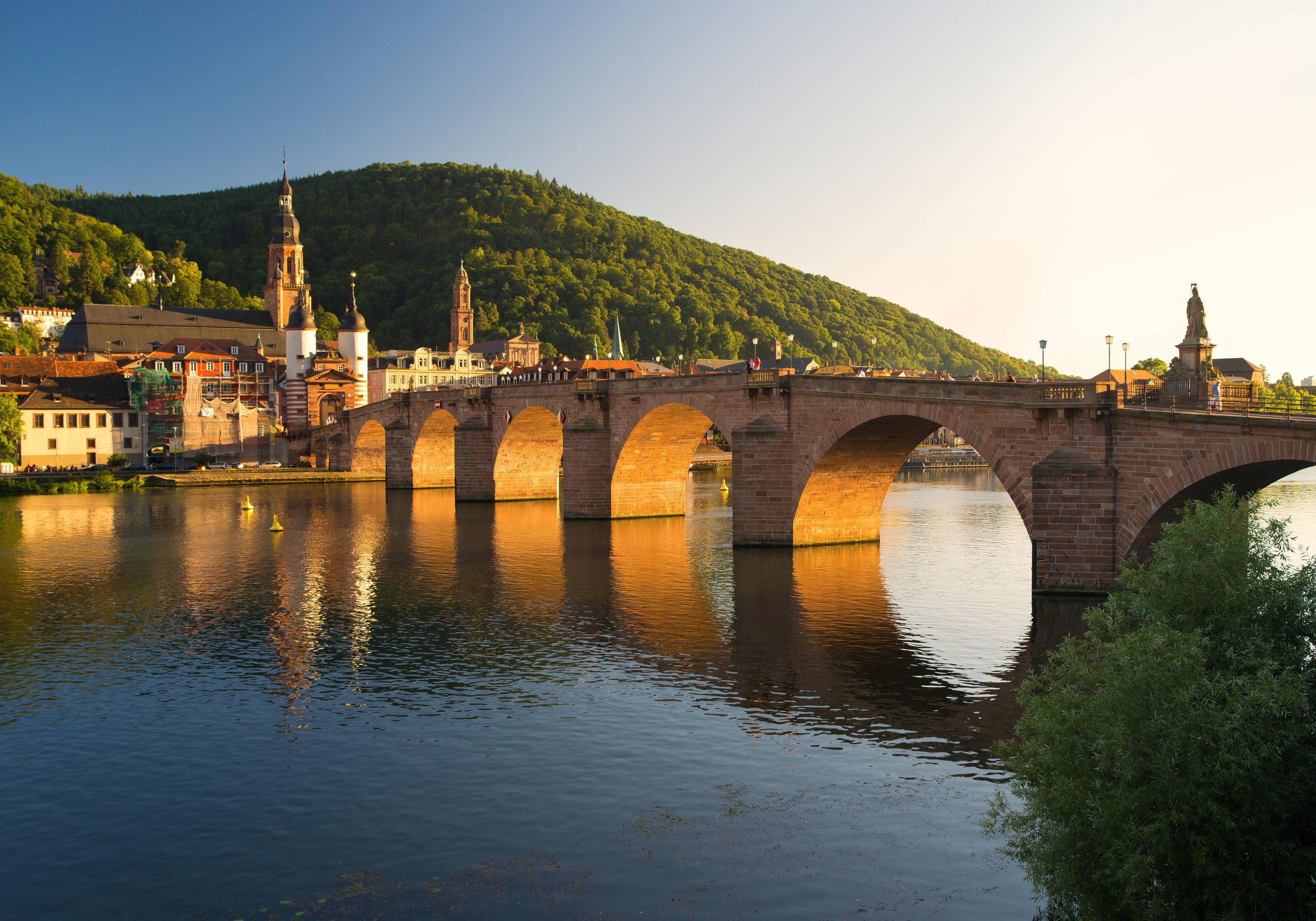 wandmotiv24 Fototapete Alte Brücke Heidelberg, glatt, Wandtapete, Motivtapete, matt, Vliestapete