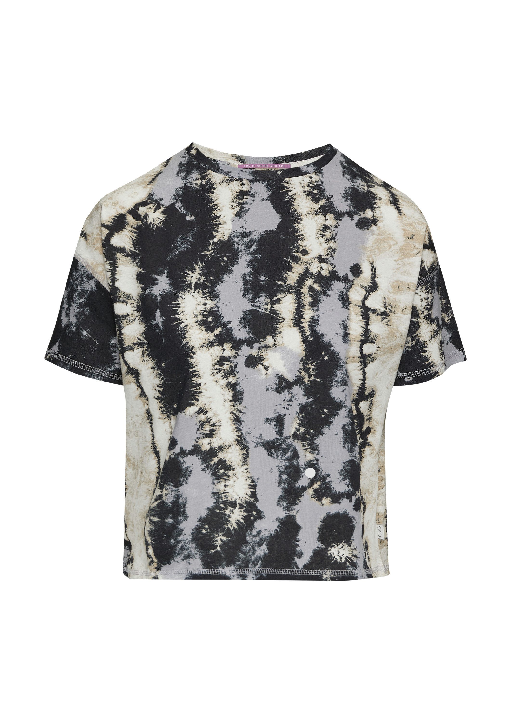 QS Kurzarmshirt T-Shirt T-Shirt mit All-over-Print günstig online kaufen