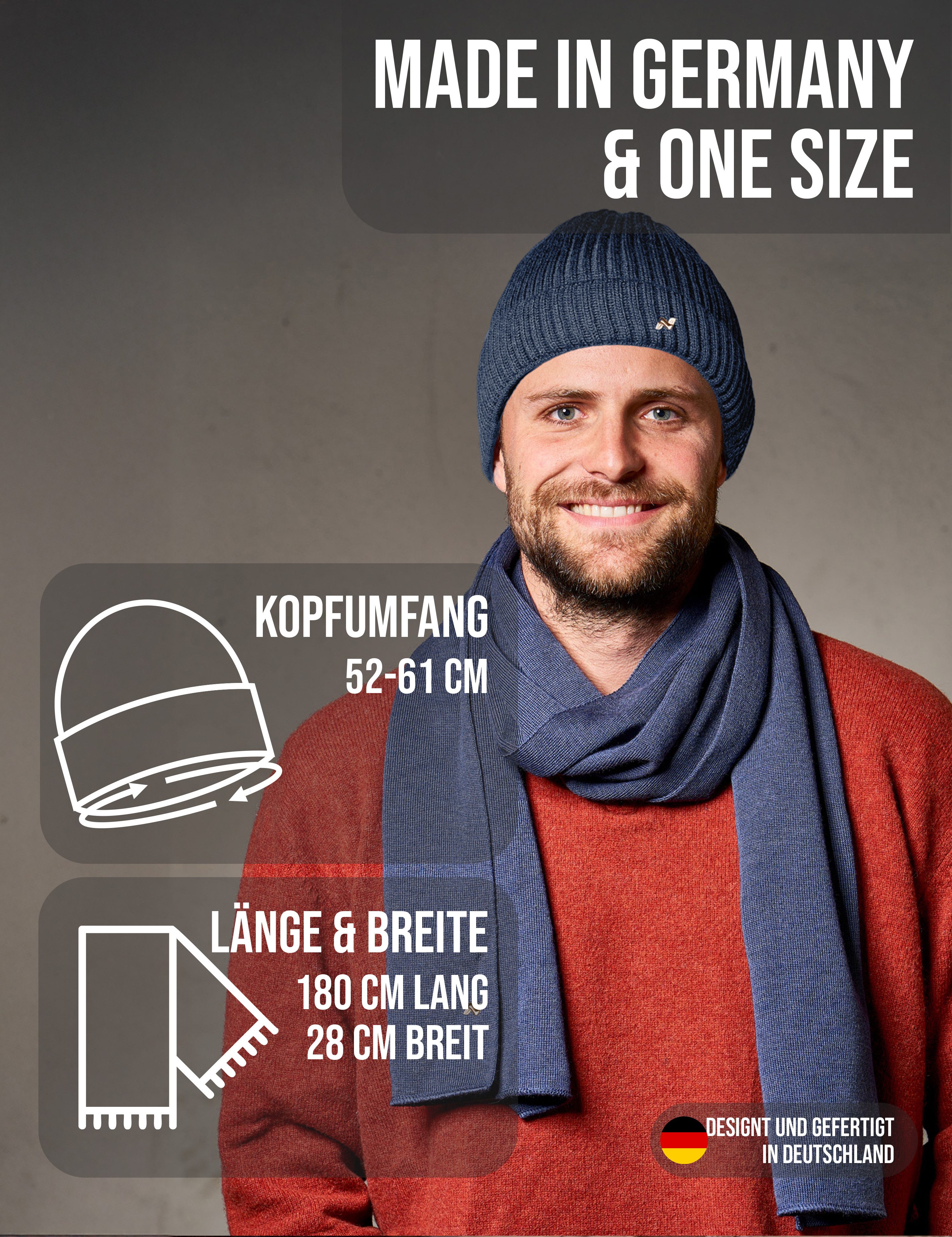 NYTTED® Strickmütze Merino Mütze & Schal Set