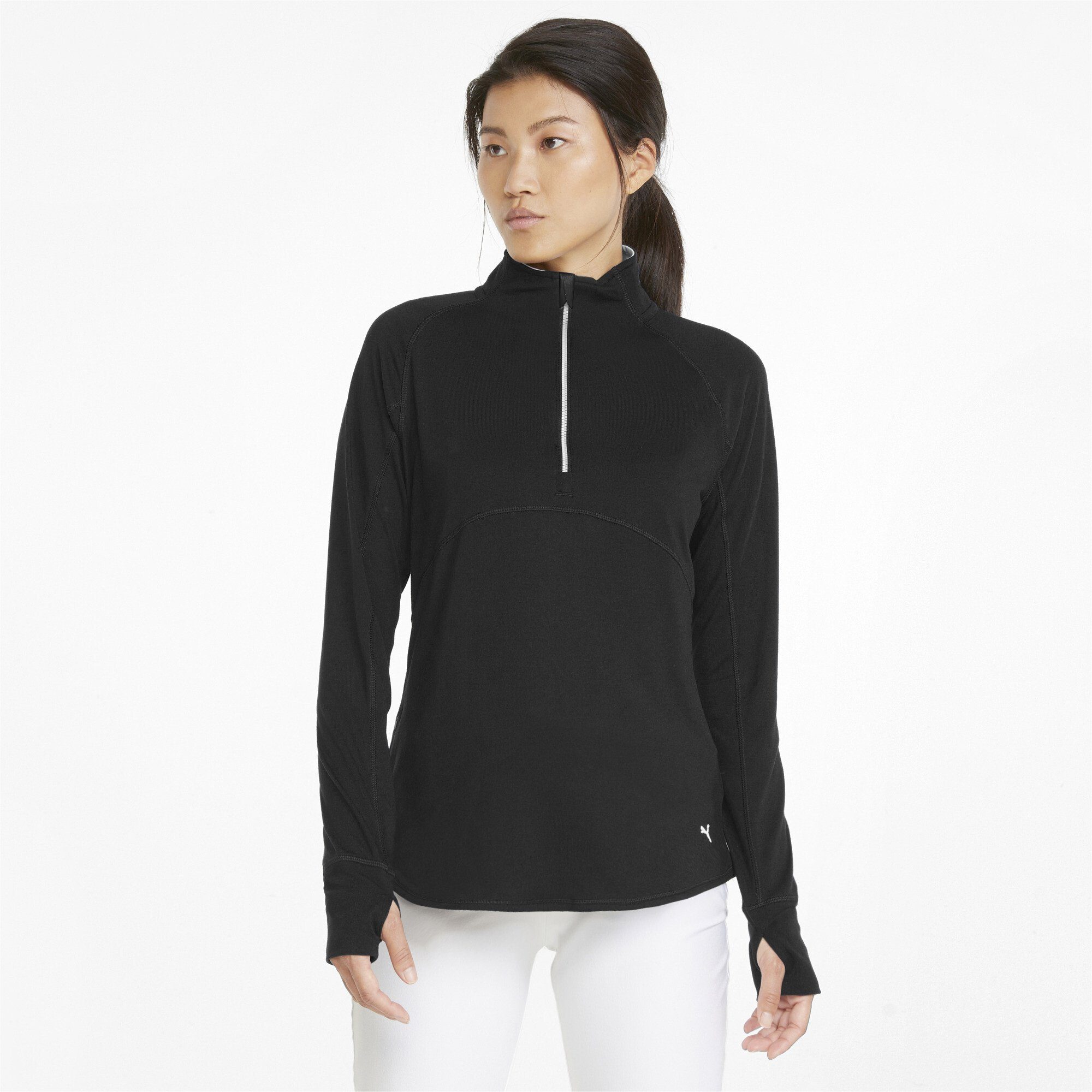 PUMA Sweatjacke Gamer Golf Pullover Reißverschluss Damen Black mit viertellangem