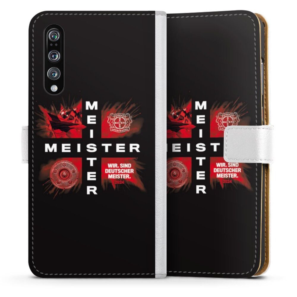 DeinDesign Handyhülle Bayer 04 Leverkusen Meister Offizielles Lizenzprodukt, Huawei P20 Pro Hülle Handy Flip Case Wallet Cover Handytasche Leder