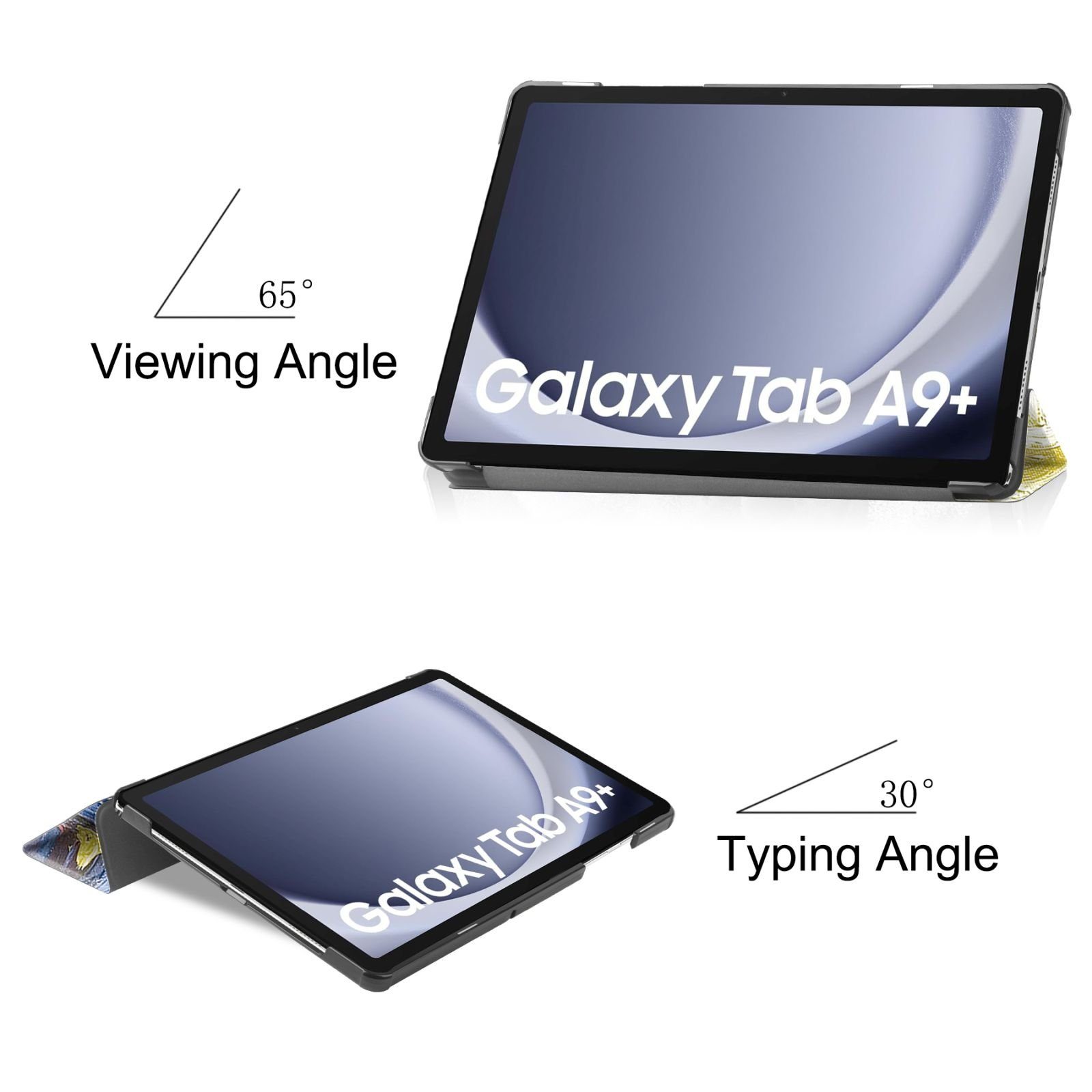 Lobwerk Tablet-Hülle Schutzhülle für Samsung Tab A9+ Plus 2023 SM-X210/X216/X218 11 Zoll, Wake & Sleep Funktion, Sturzdämpfung, Aufstellfunktion