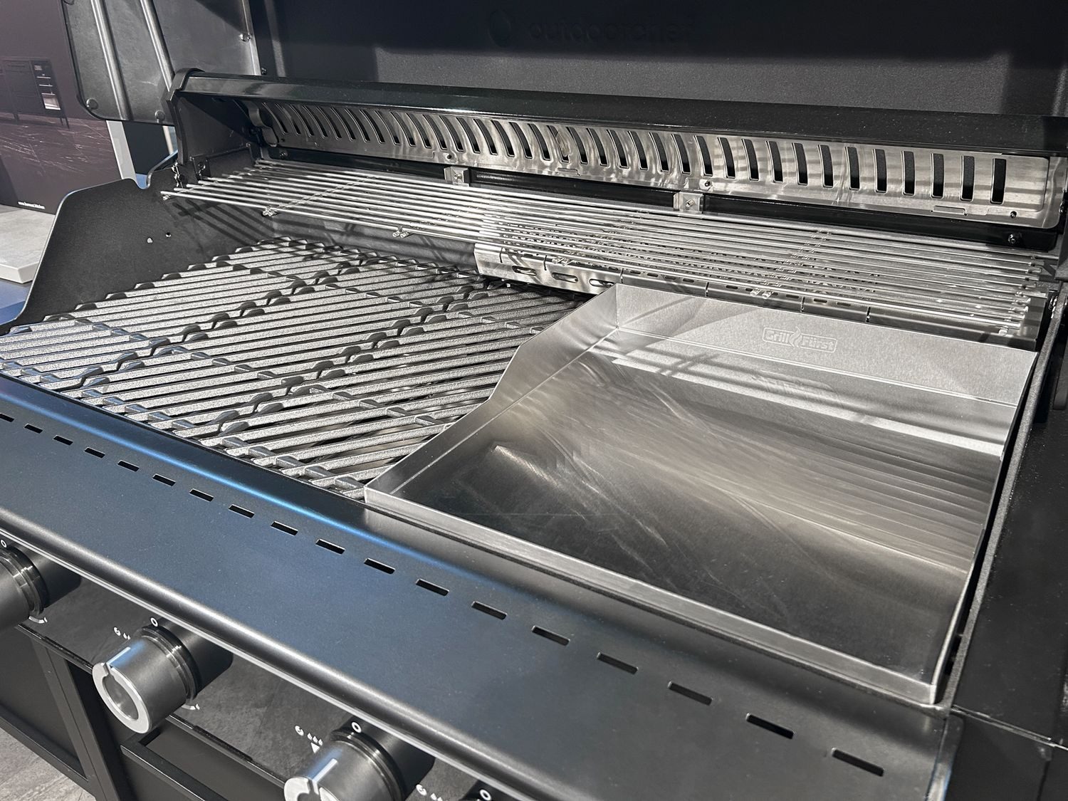 Grillfürst Grillplatte Grillfürst Edelstahl Plancha 43,5 x 39 cm für HEAT-X / QUBE