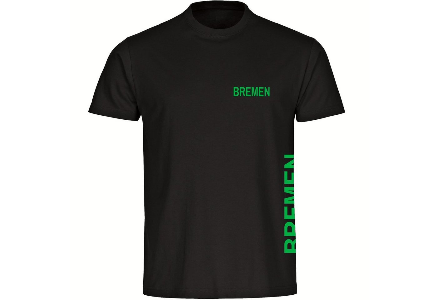 multifanshop T-Shirt Herren Bremen - Brust & Seite - Männer