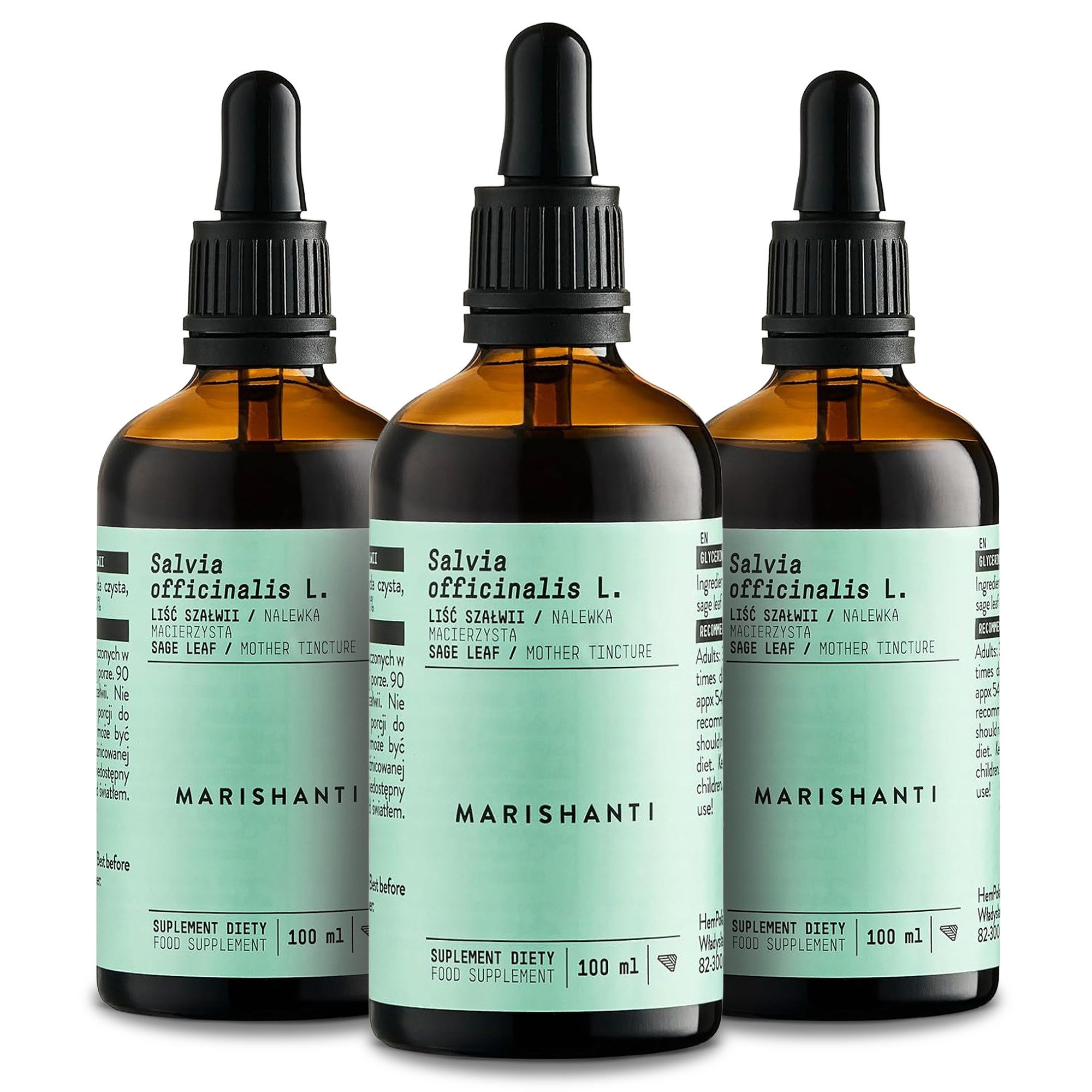 MARISHANTI Salbei Extrakt – alkoholfreie Tropfen, Seit langem traditionell verwendete Pflanze (Salvia officinalis) à 300 ml, – Vegan