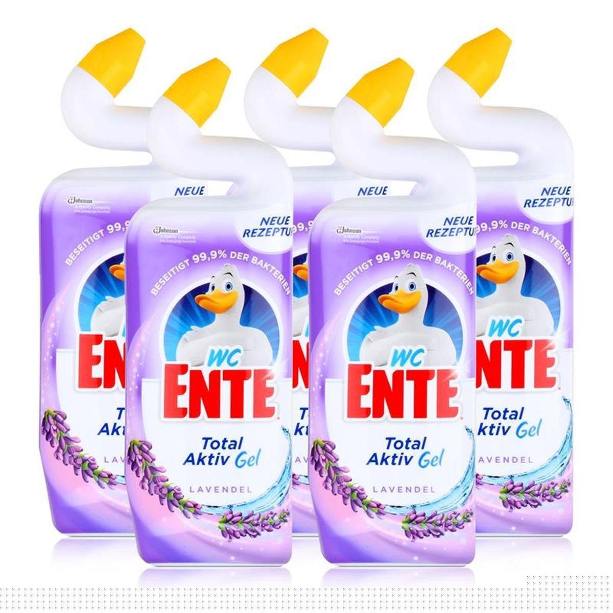 WC Ente 5in1 Lavendel 750 ml - Stark gegen Kalk mit Schutzfilm (5er Pa WC-Reiniger