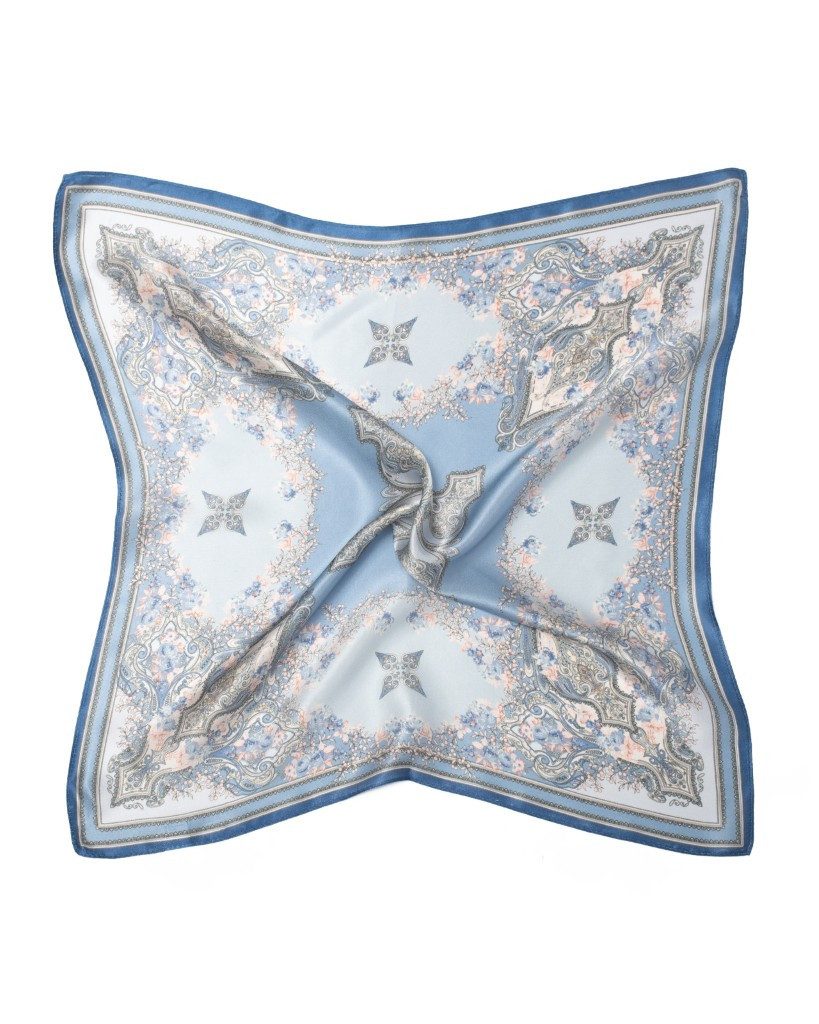 MayTree Seidentuch quadratisch Kaleidoskop 53x53 blau, günstig online kaufen