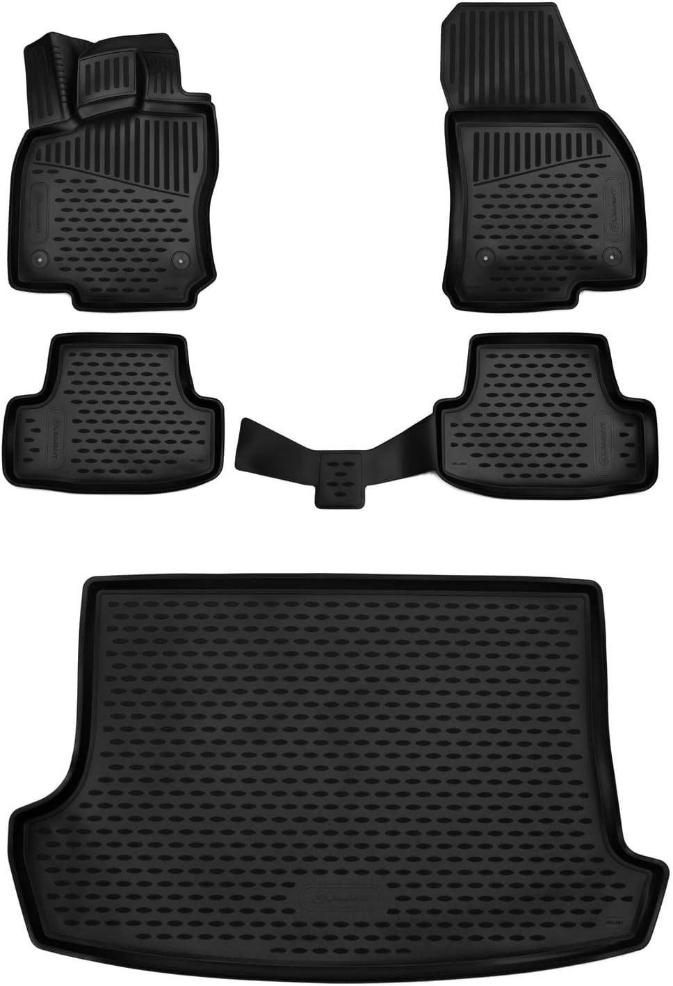 Auto-Fußmatten 3D Set passend für VW T-ROC, 2017-2025, Obere Ladebodenstellung!