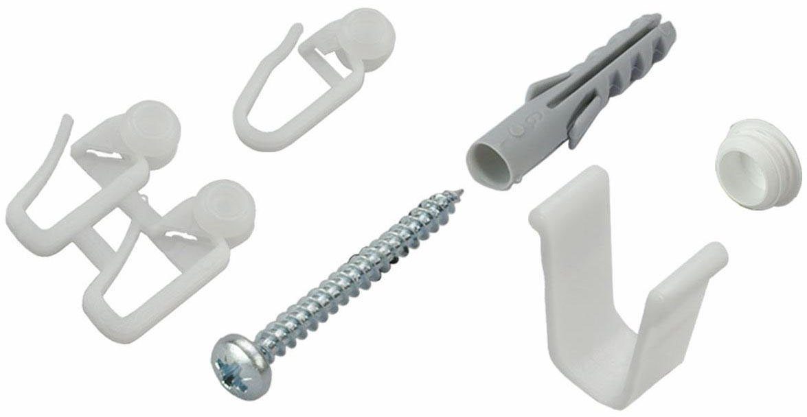Liedeco Sichtschutzbefestigungen Zubehör-Set für 1-läufige Gardinenschienen, (1-tlg)