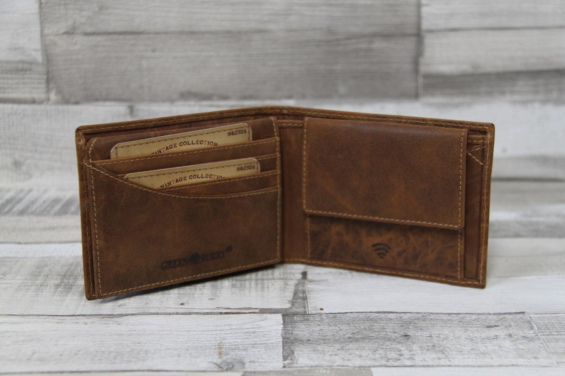 Greenburry Geldbörse Vintage Scheintasche 2tlg. Wolf-Motiv günstig online kaufen